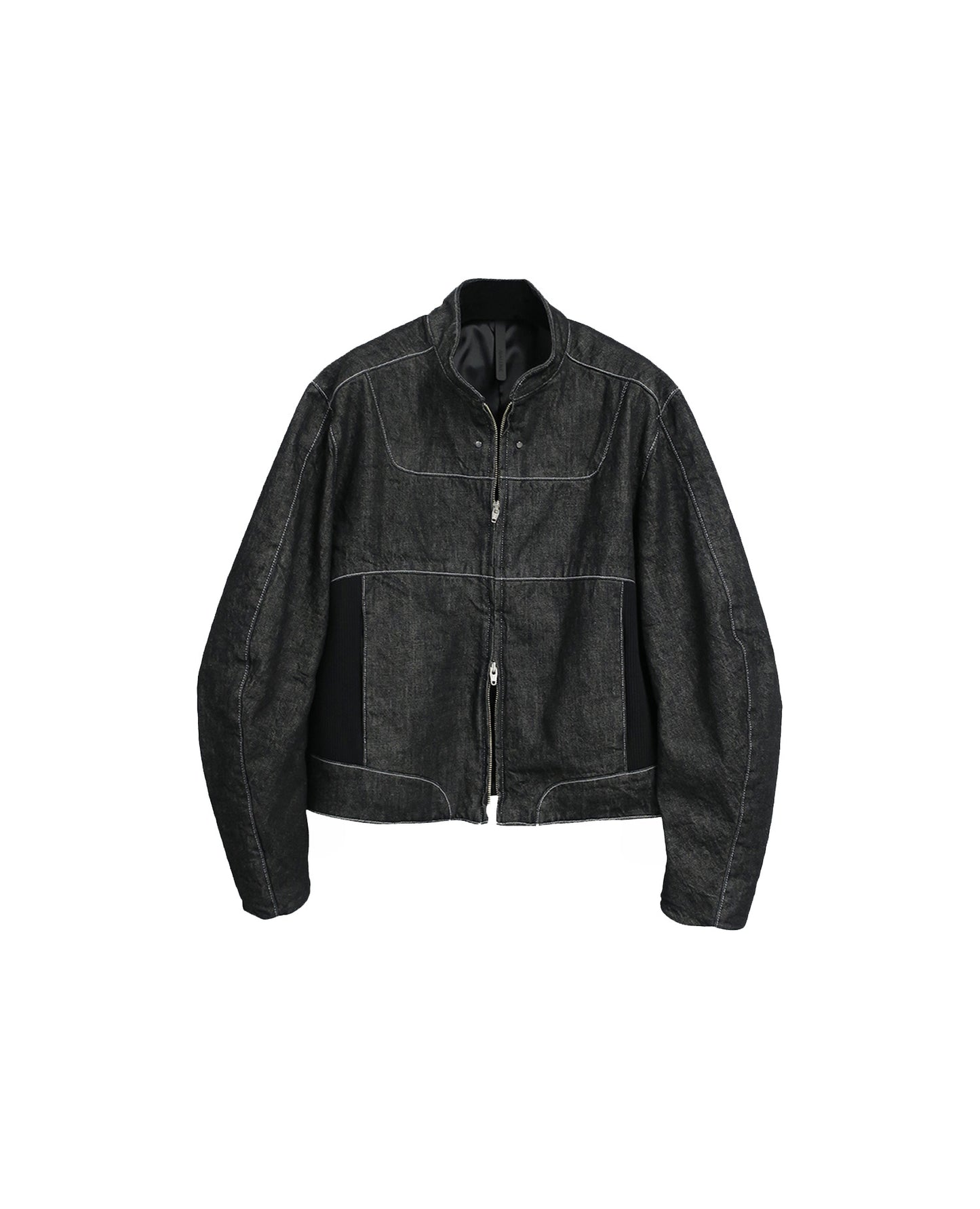 【SAMPLE】13oz DENIM × RIB PANEL THREE-D BLOUSON / BLACK DENIM