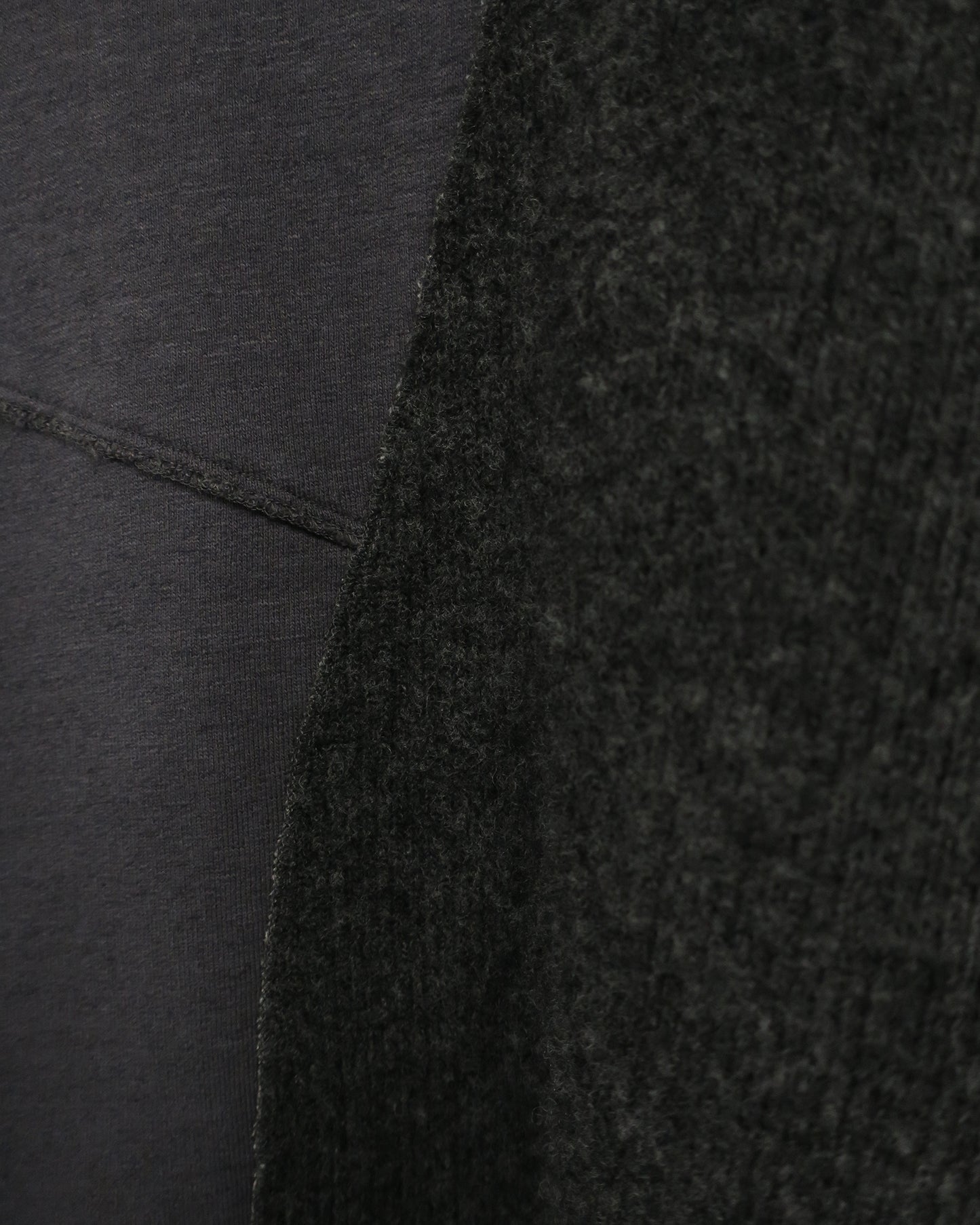 REBUILT TEXTURED PANEL KNIT COMBI SWEATSHIRT/ D-GRAY
