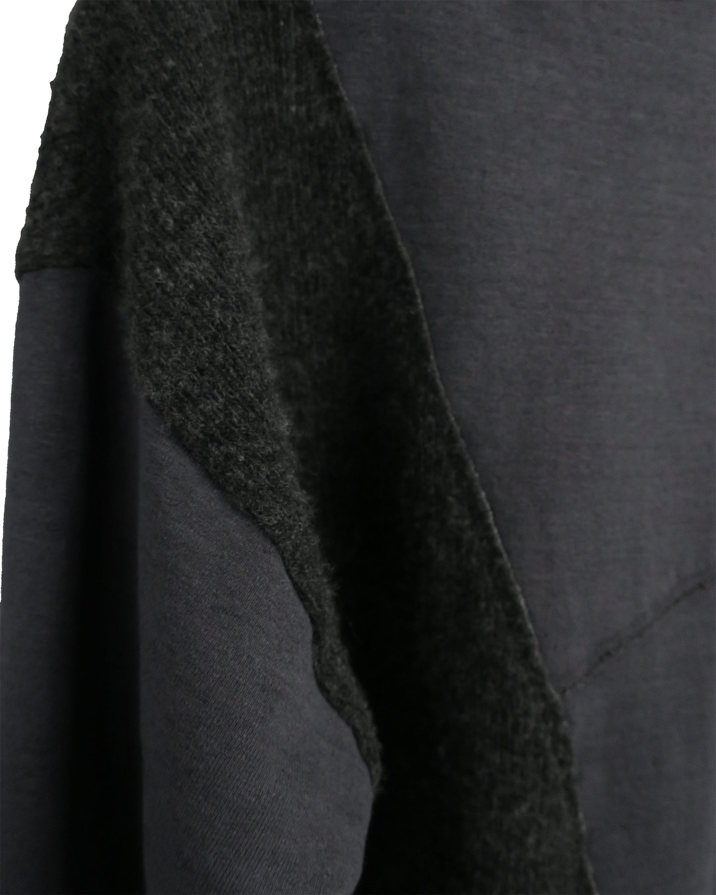 REBUILT TEXTURED PANEL KNIT COMBI SWEATSHIRT/ D-GRAY