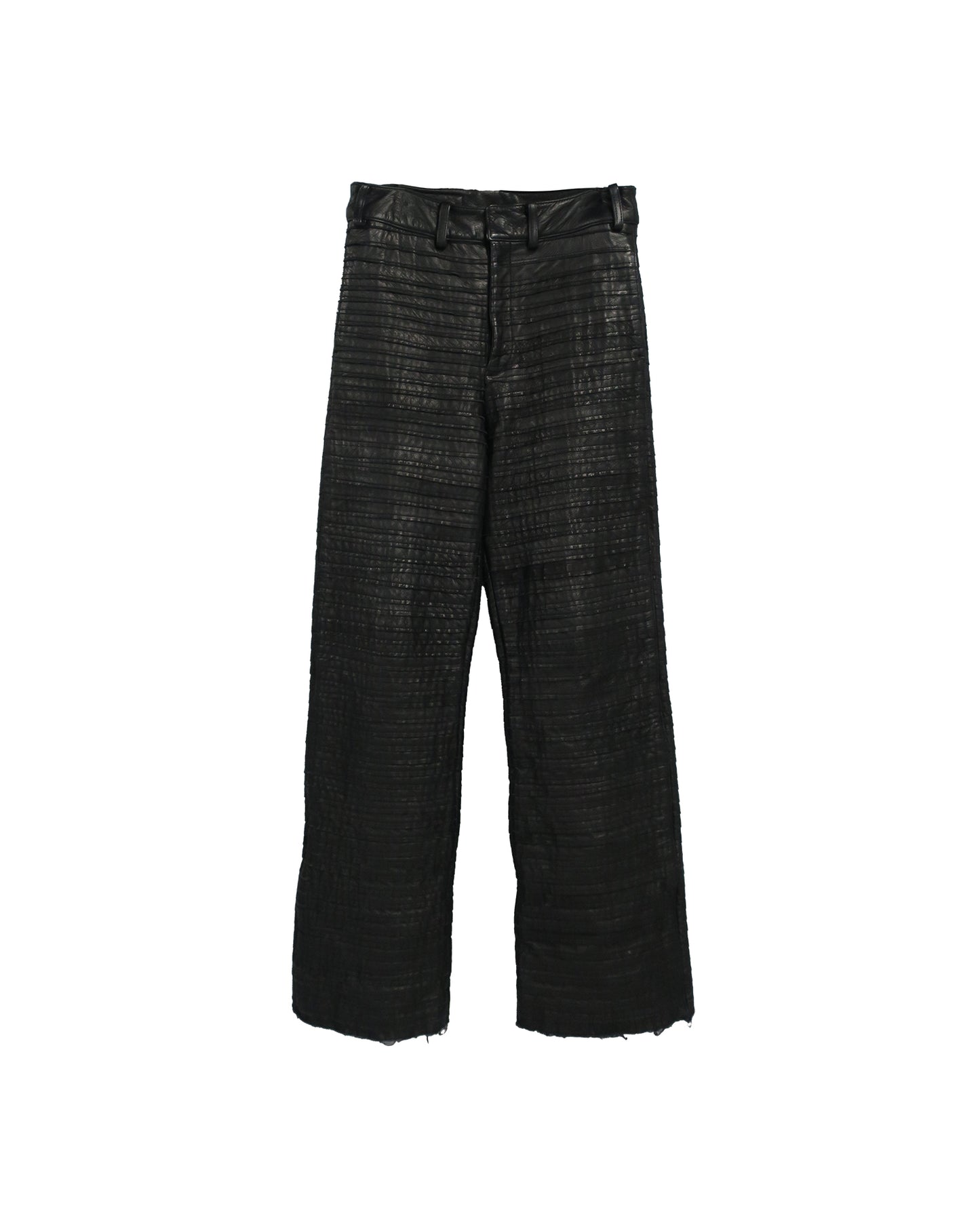 SCALE LEATHER HYBRID TROUSERS  / BLACK