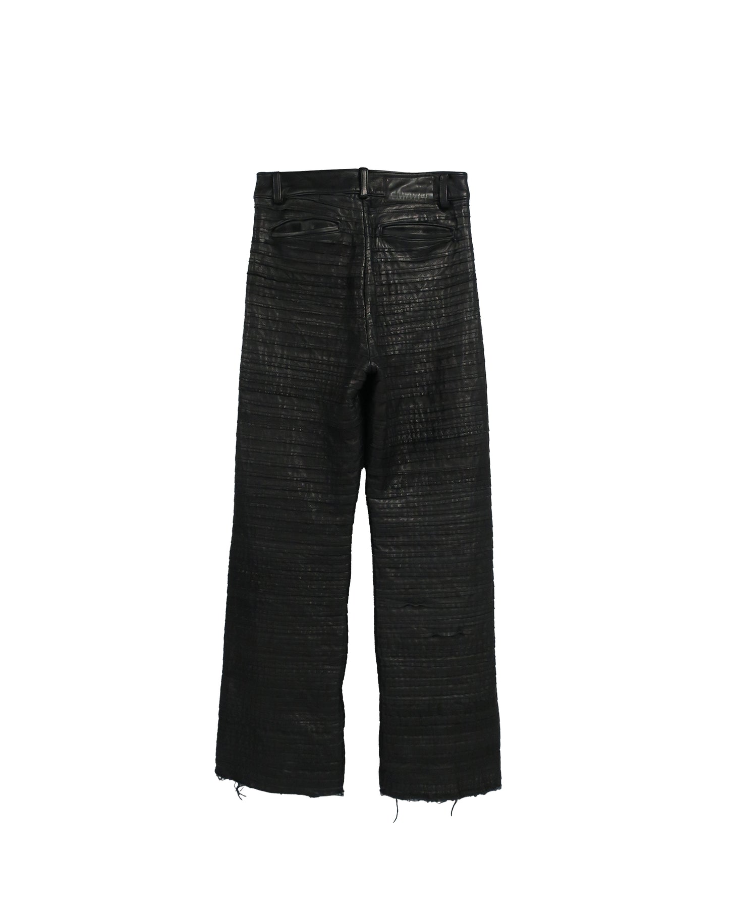 SCALE LEATHER HYBRID TROUSERS  / BLACK