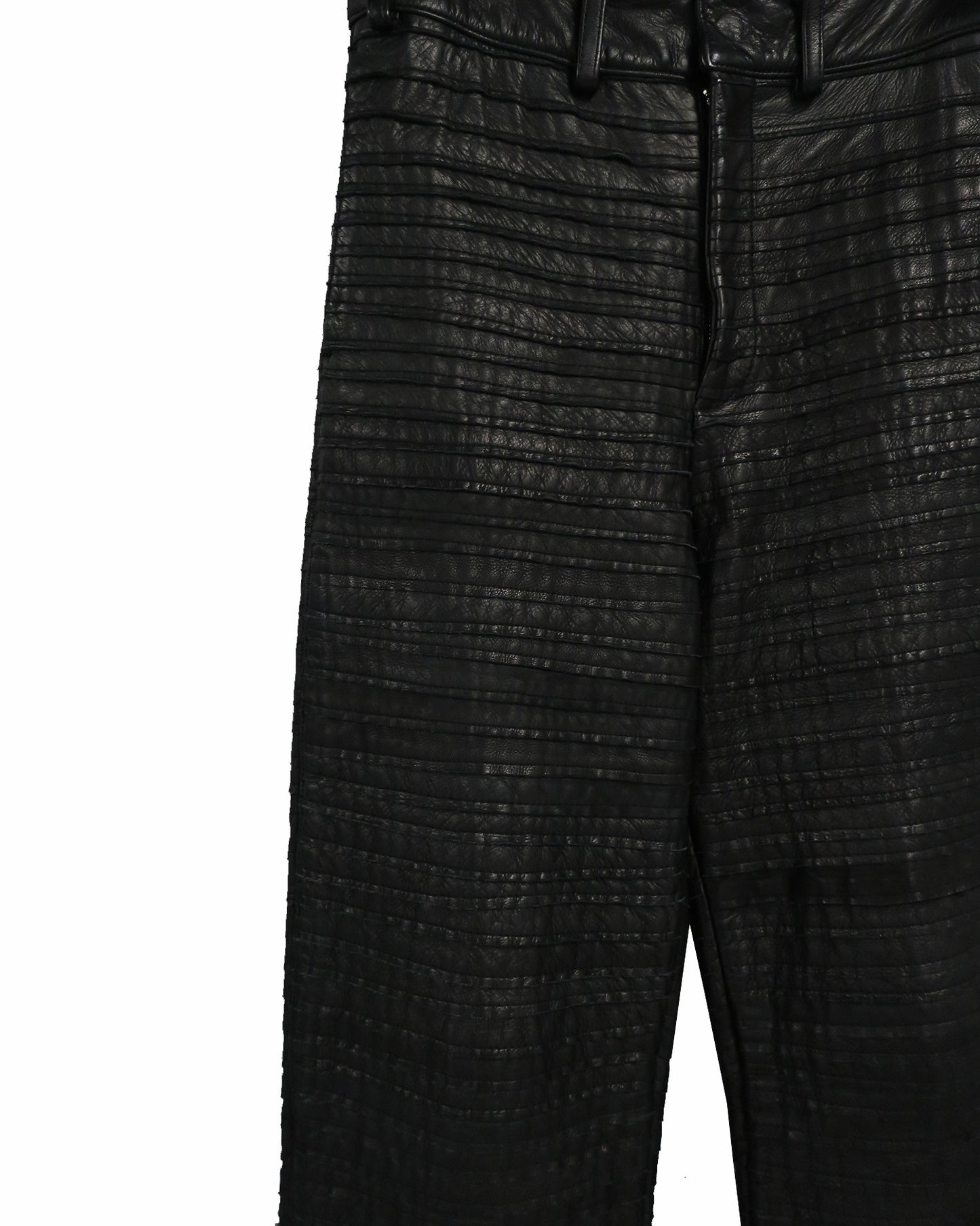 SCALE LEATHER HYBRID TROUSERS  / BLACK