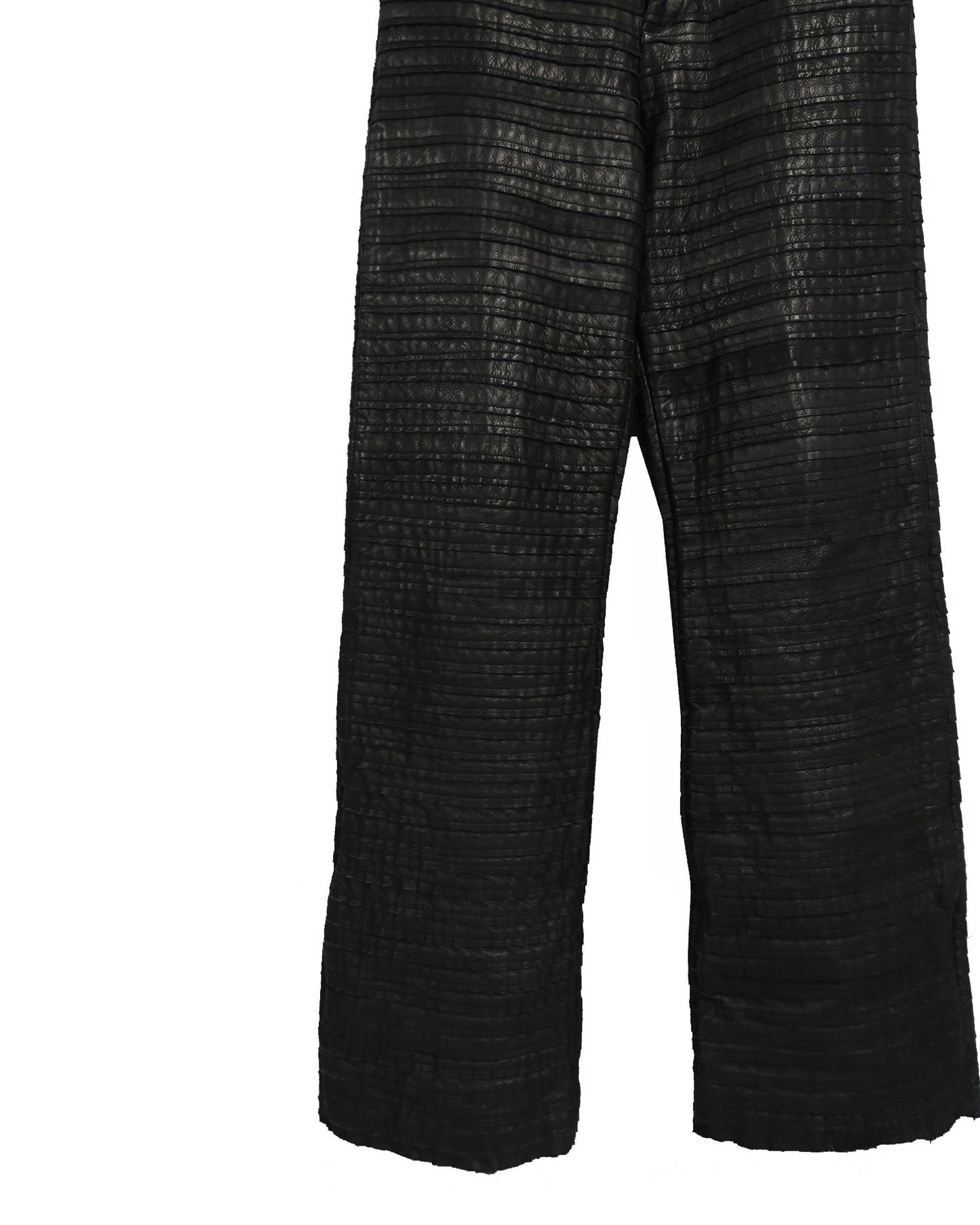 SCALE LEATHER HYBRID TROUSERS  / BLACK