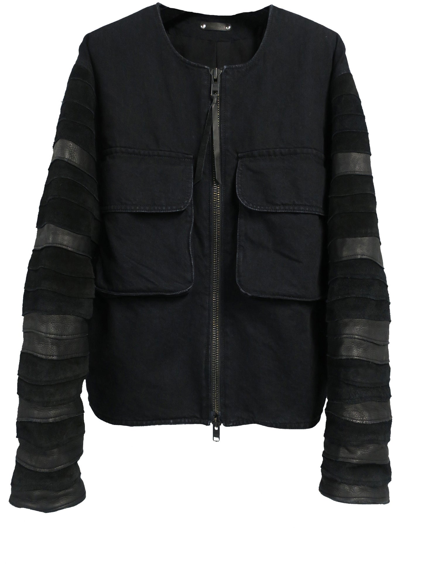 WAVE LAYERED REBUILD  DENIM JACKET / BLACK