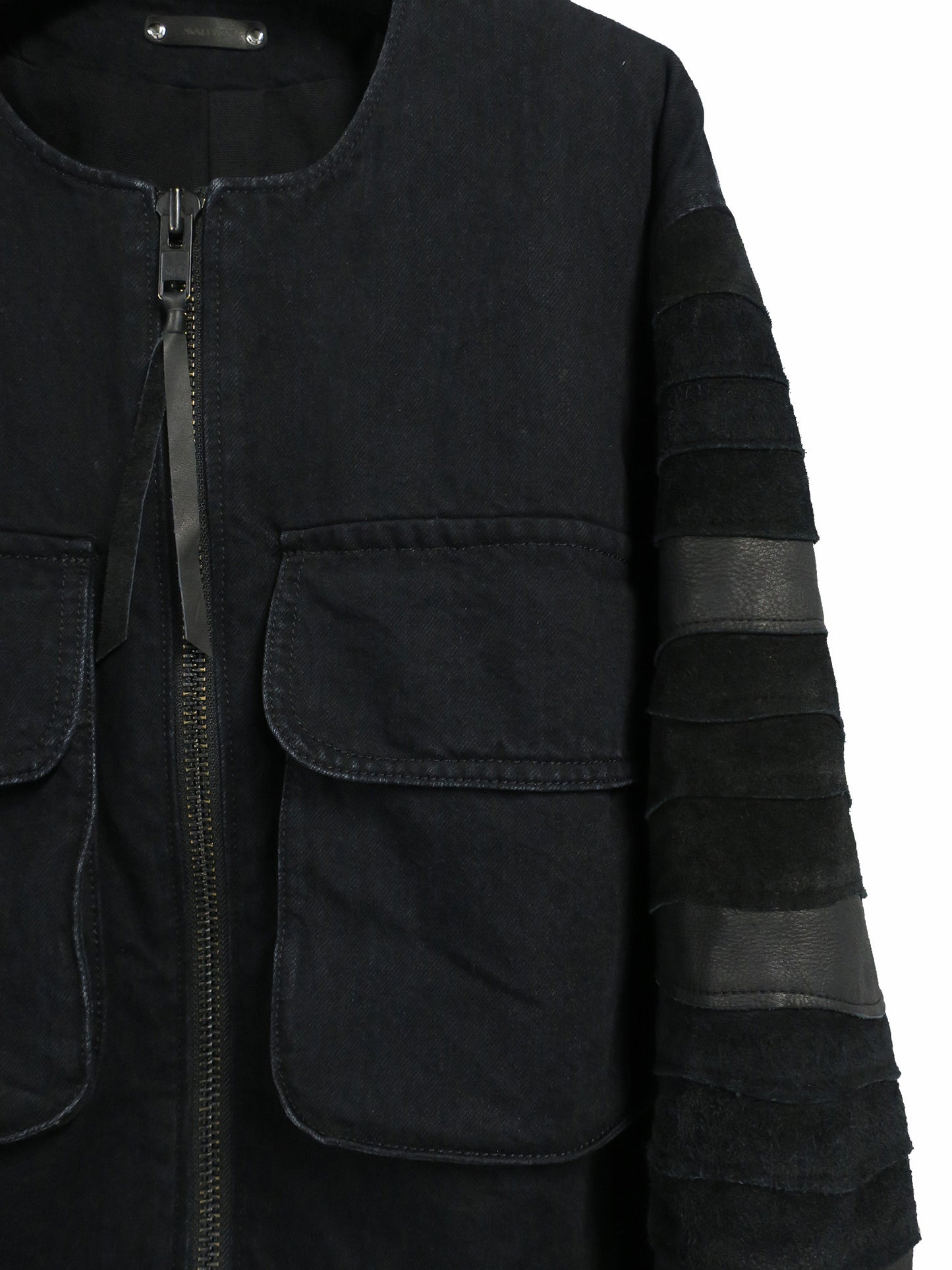 WAVE LAYERED REBUILD  DENIM JACKET / BLACK