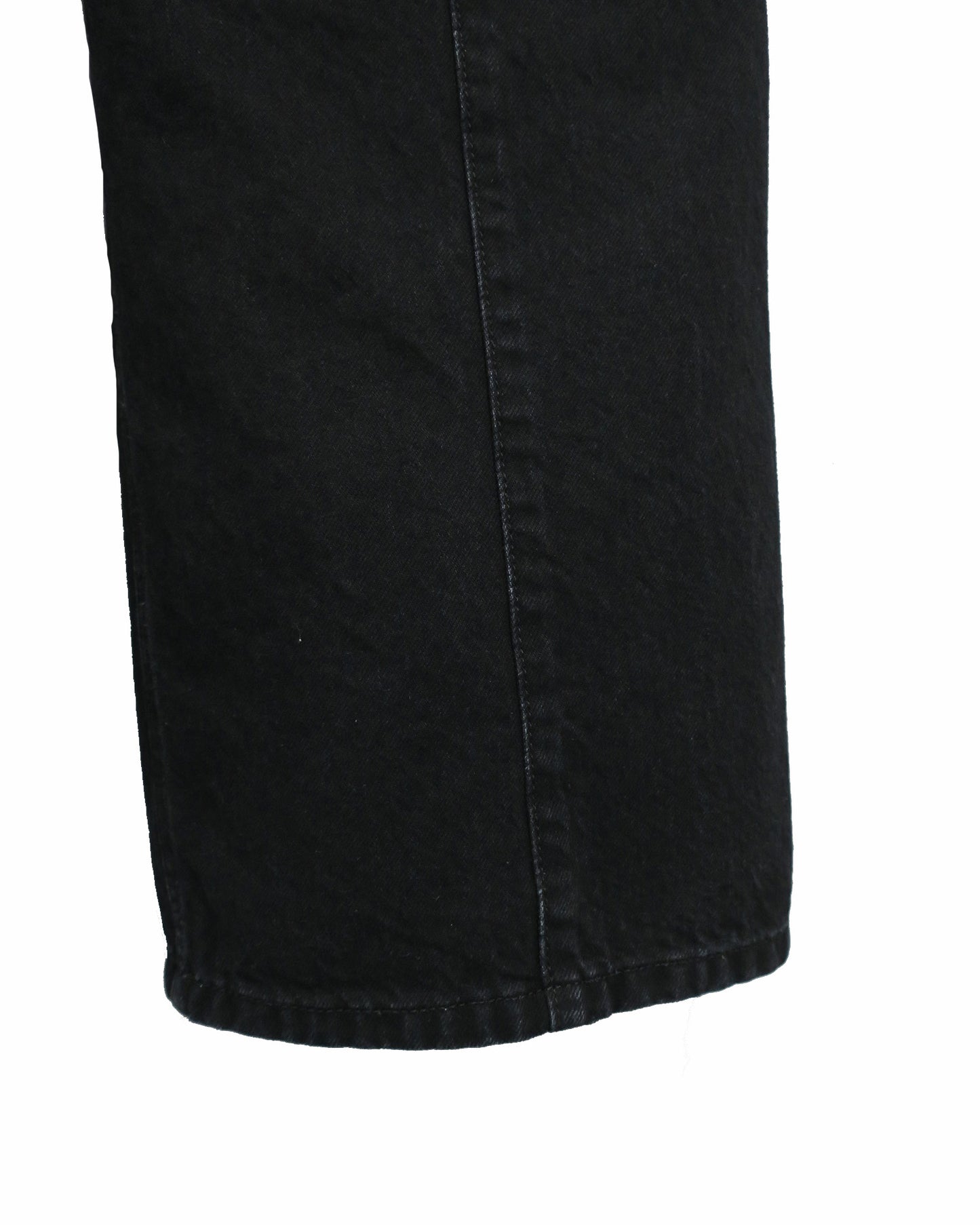 COW LEATHER × DENIM SABBATH  TROUSERS  / BLACK