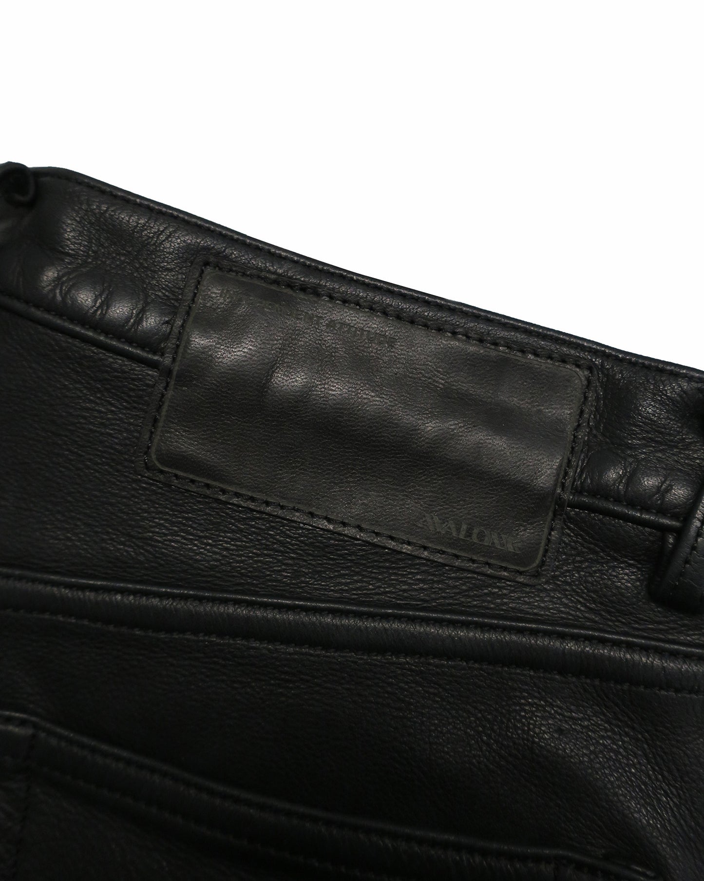 COW LEATHER × DENIM SABBATH  TROUSERS  / BLACK