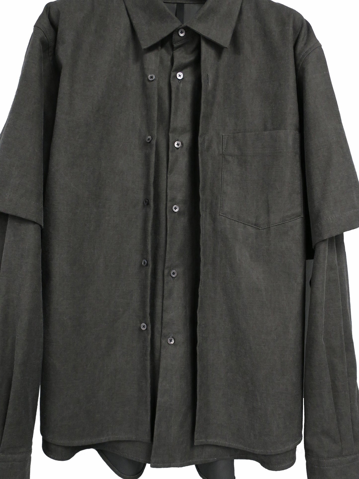 DYED LAYERED SHIRTS / BLACK