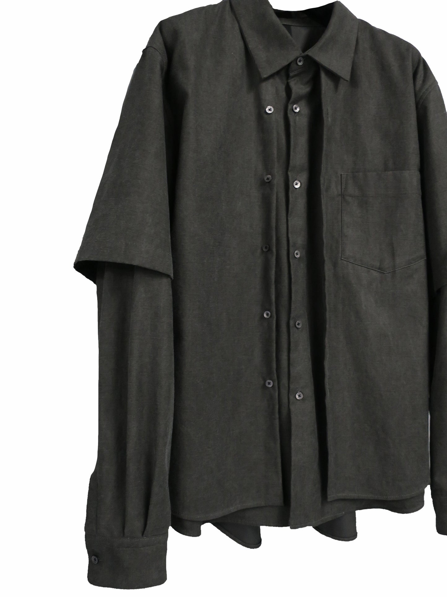 DYED LAYERED SHIRTS / BLACK