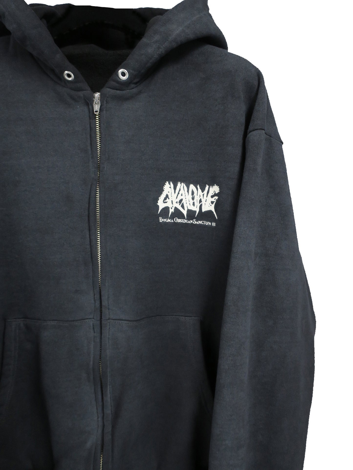 PIGMENT SPRAY LOGO W ZIP HOODIE/ BLACK