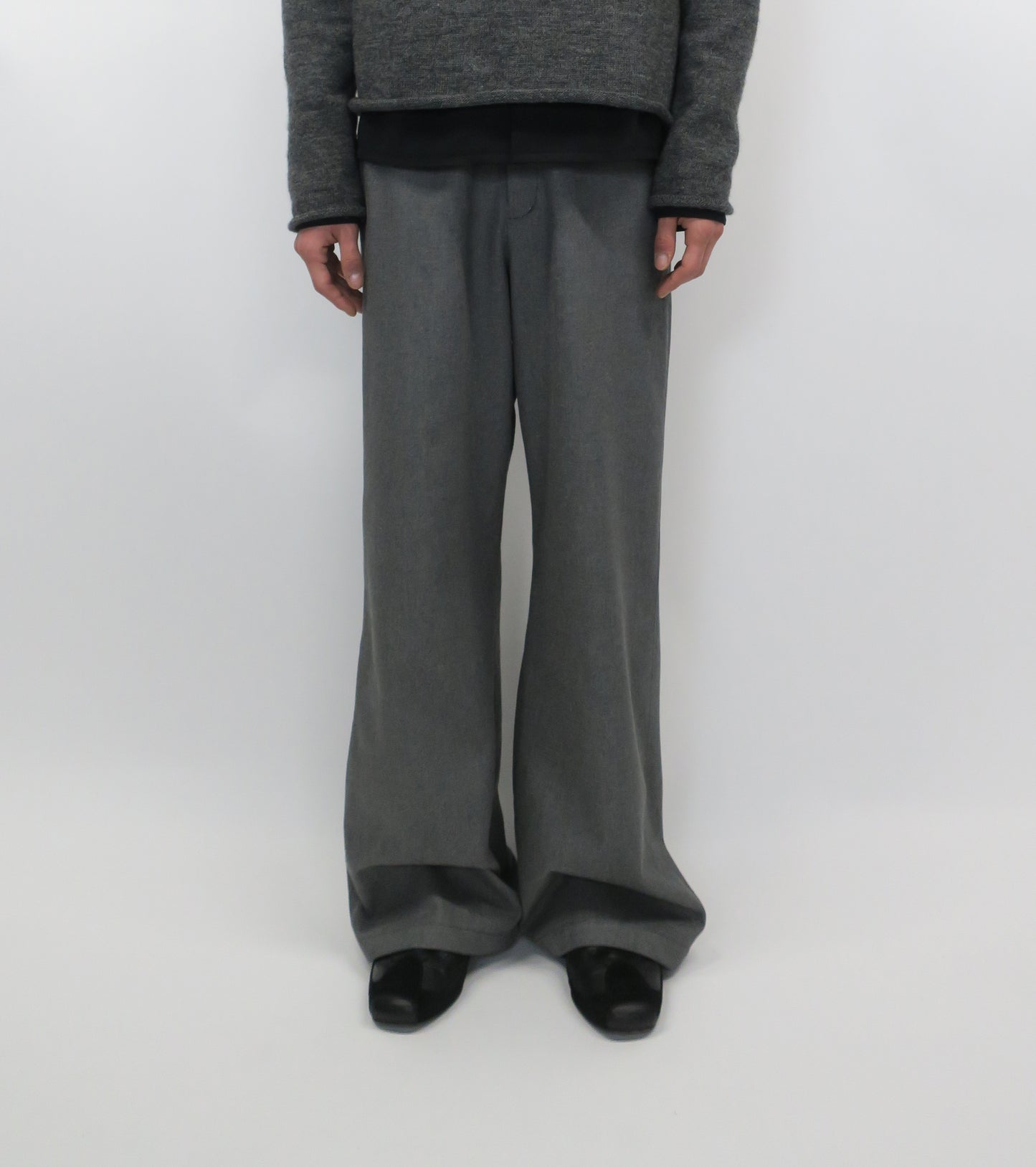 11oz WASHED DENIM BOOTS CUT TROUSERS / D-GRAY