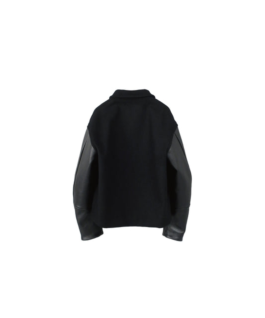 【RE-STOCK】ORIGINAL FULLING MELTON×COW LEATHER AUTHENTIC JACKET/ BLACK