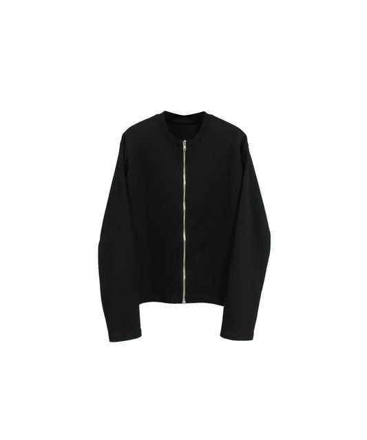 HARD COMPACT COTTON W ZIP CARDIGAN/ BLACK