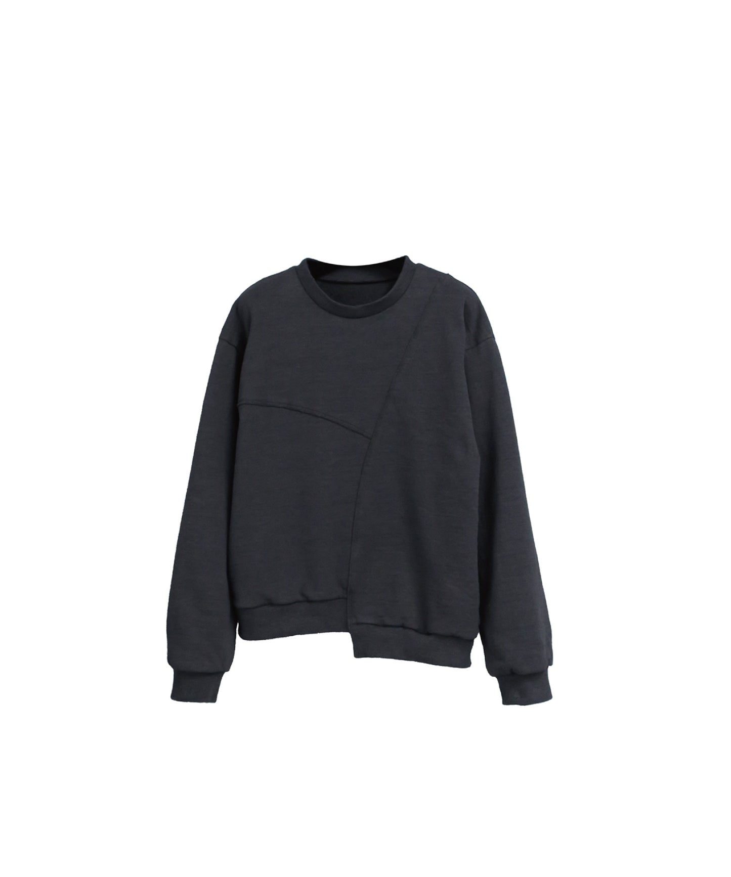 REBUILT TEXTURED PANEL CREWNECK SWEATSHIRT/ D-GRAY