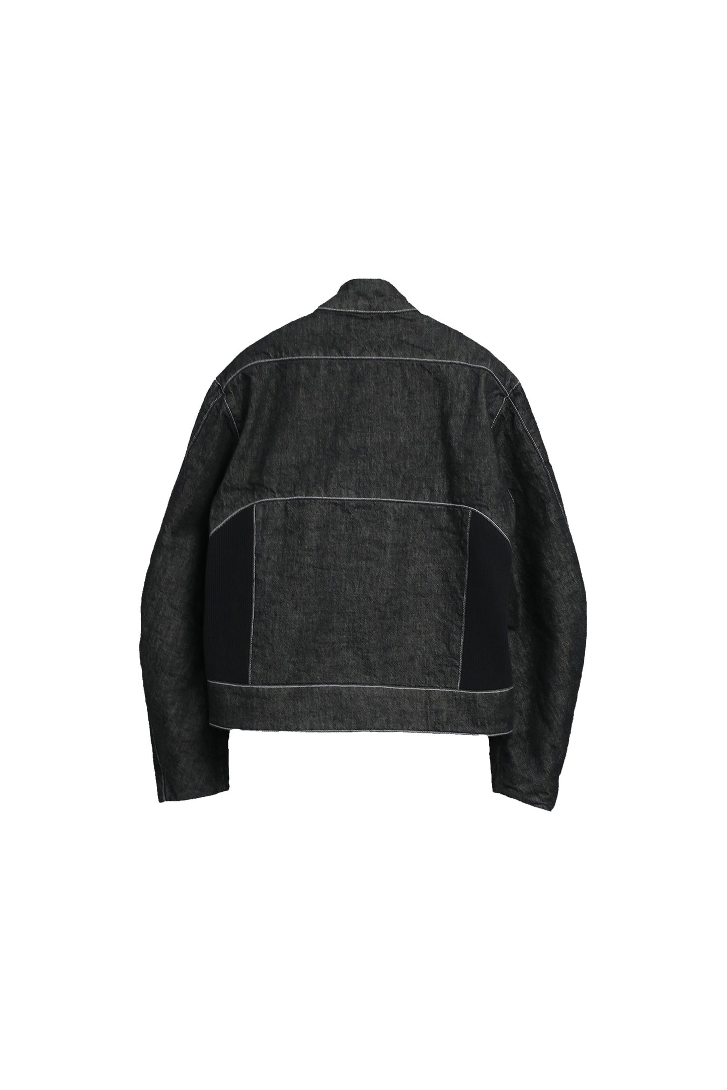 【SAMPLE】13oz DENIM × RIB PANEL THREE-D BLOUSON / BLACK DENIM