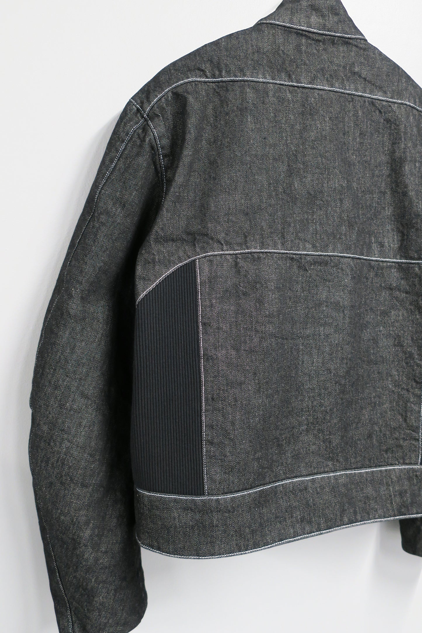 【SAMPLE】13oz DENIM × RIB PANEL THREE-D BLOUSON / BLACK DENIM