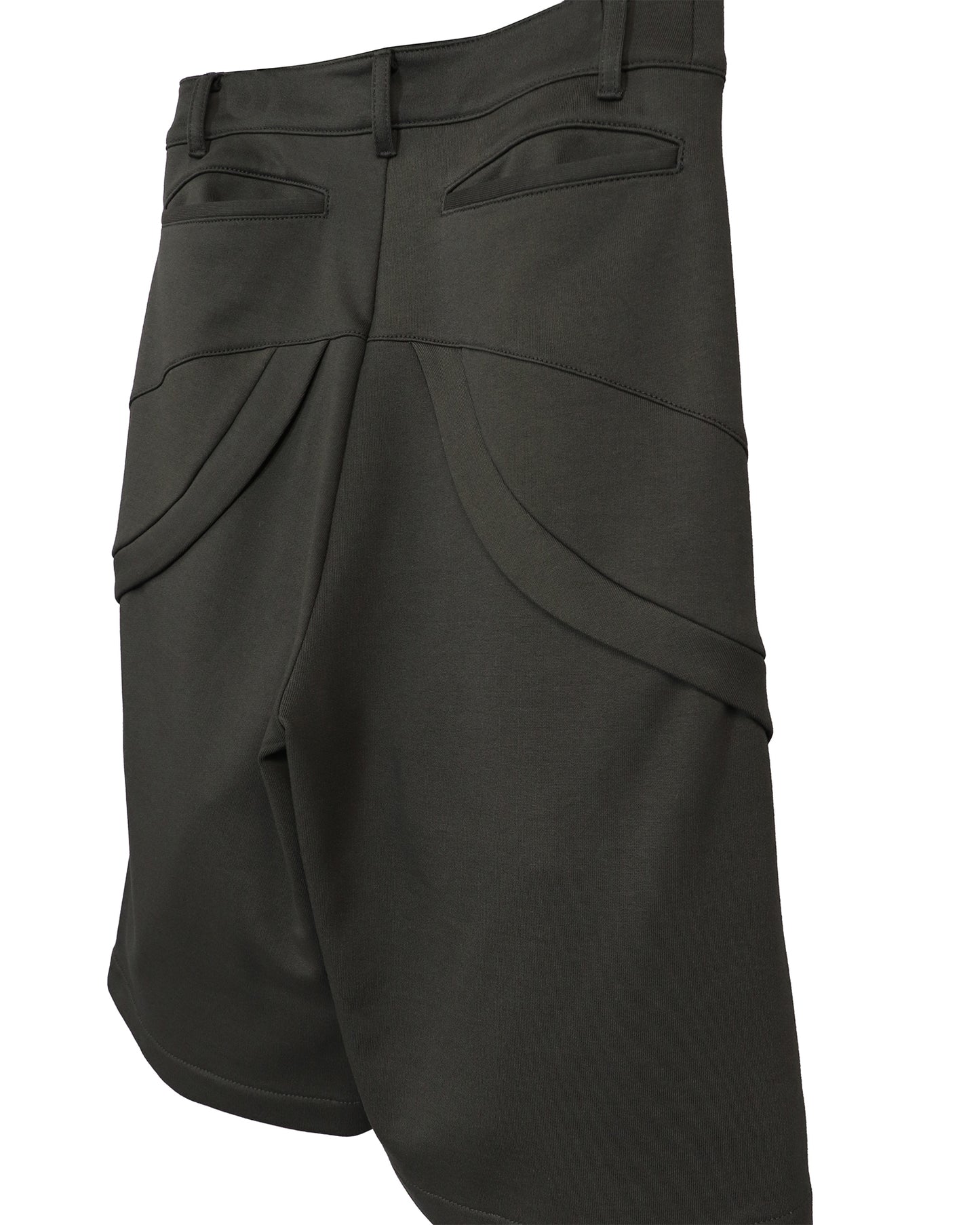 COMPACT COTTON CROPPED WIDETROUSERS/ D-GRAY