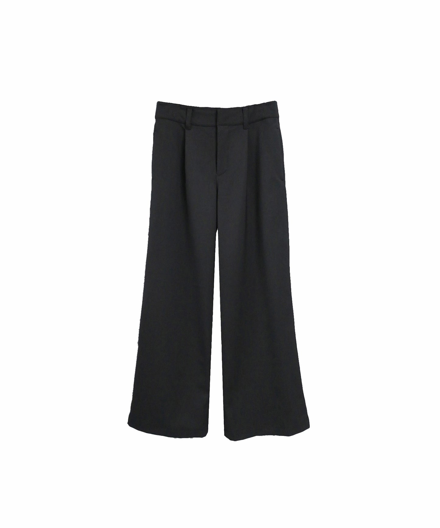 【RE-STOCK】BASIC GABARDINE  WIDE TROUSERS / BLACK