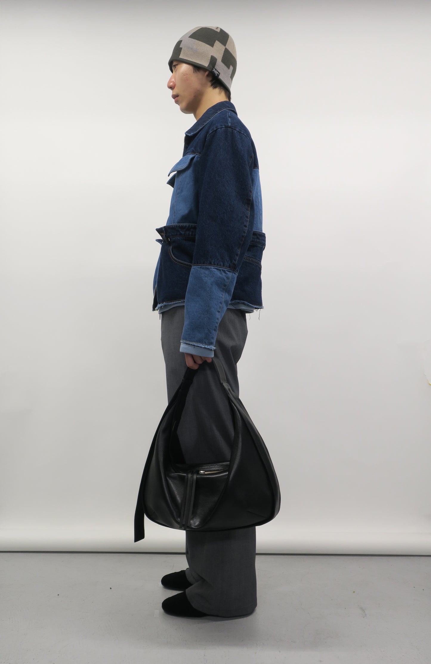 【RE-STOCK】“SUTEMACHI“ TECHNIQUE COW LEATHER 2WAY BAG/ BLACK