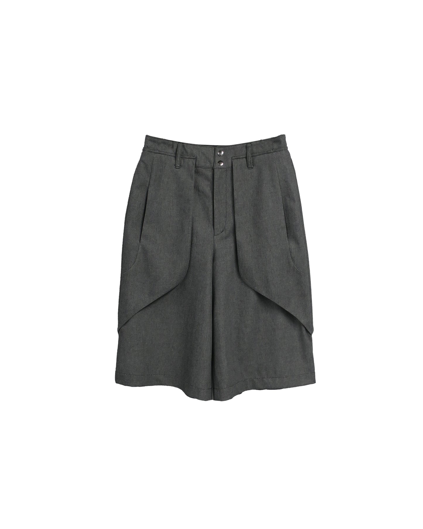 【RE-STOCK】11oz WASHED DENIM CROPPED WIDE TROUSERS /D-GY