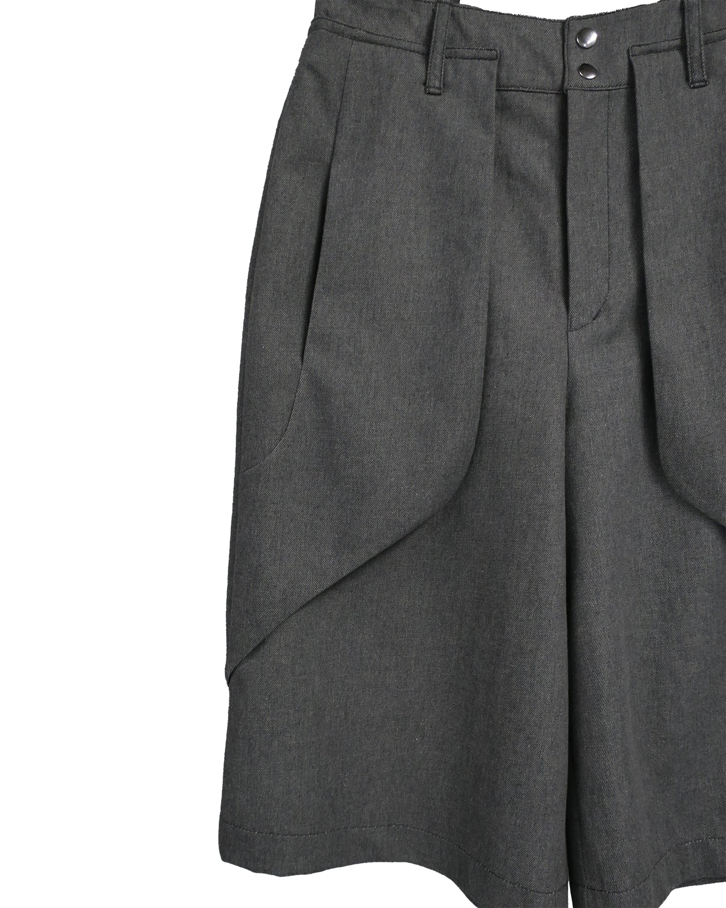 【RE-STOCK】11oz WASHED DENIM CROPPED WIDE TROUSERS /D-GY