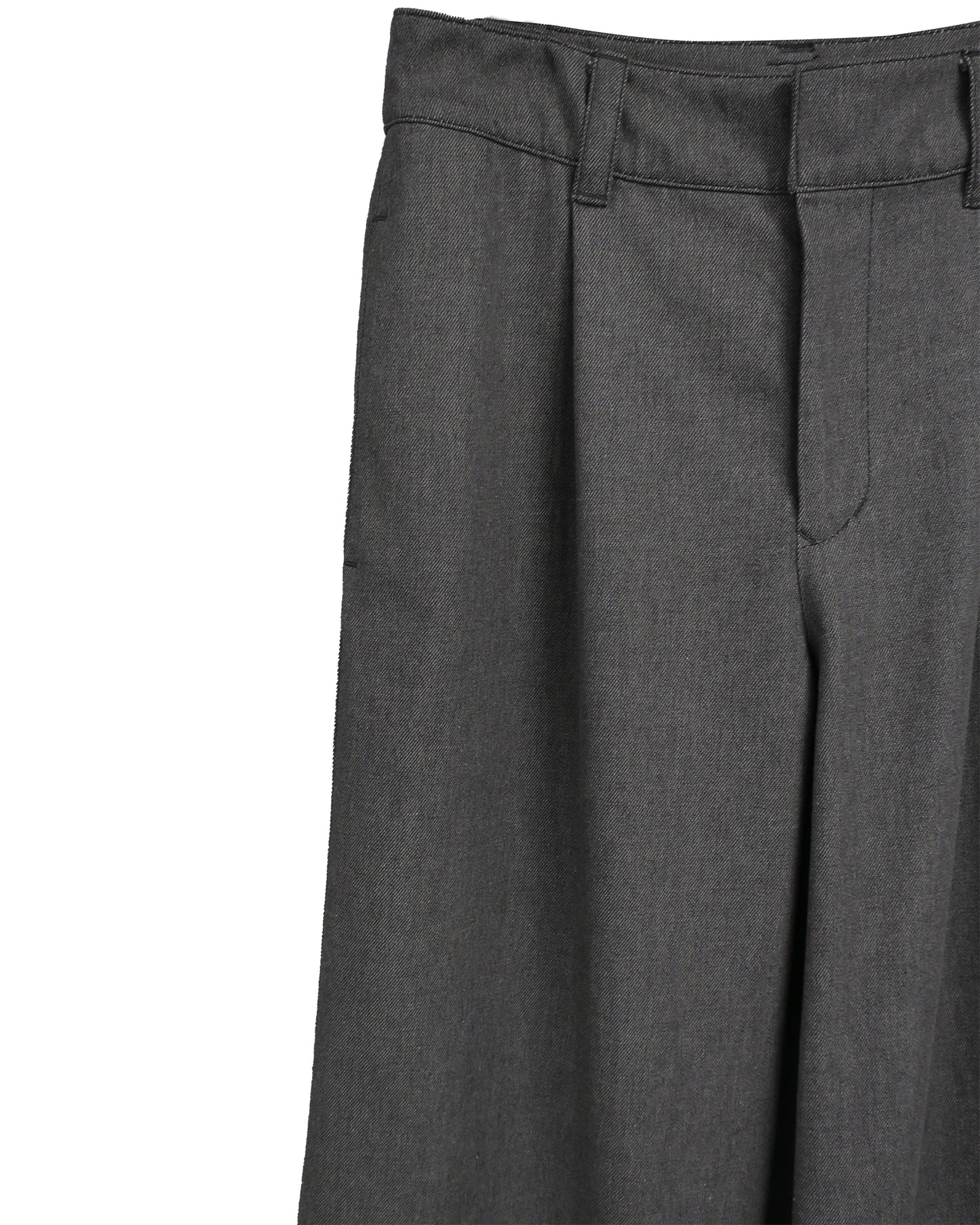 11oz WASHED DENIM WIDE TROUSERS / D-GY
