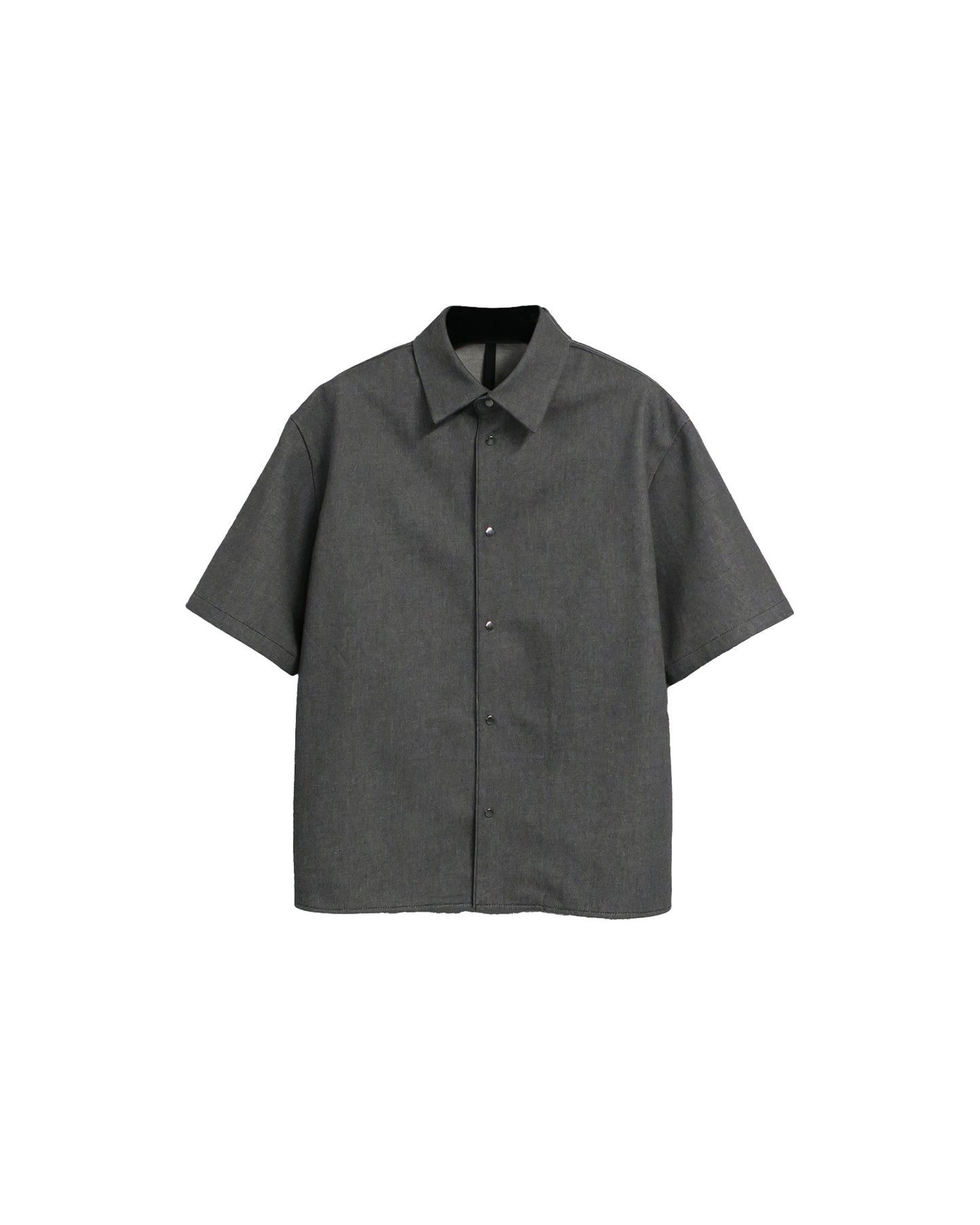 11oz WASHED DENIM SHORT SLEEVE SHIRTS/ D-GRAY