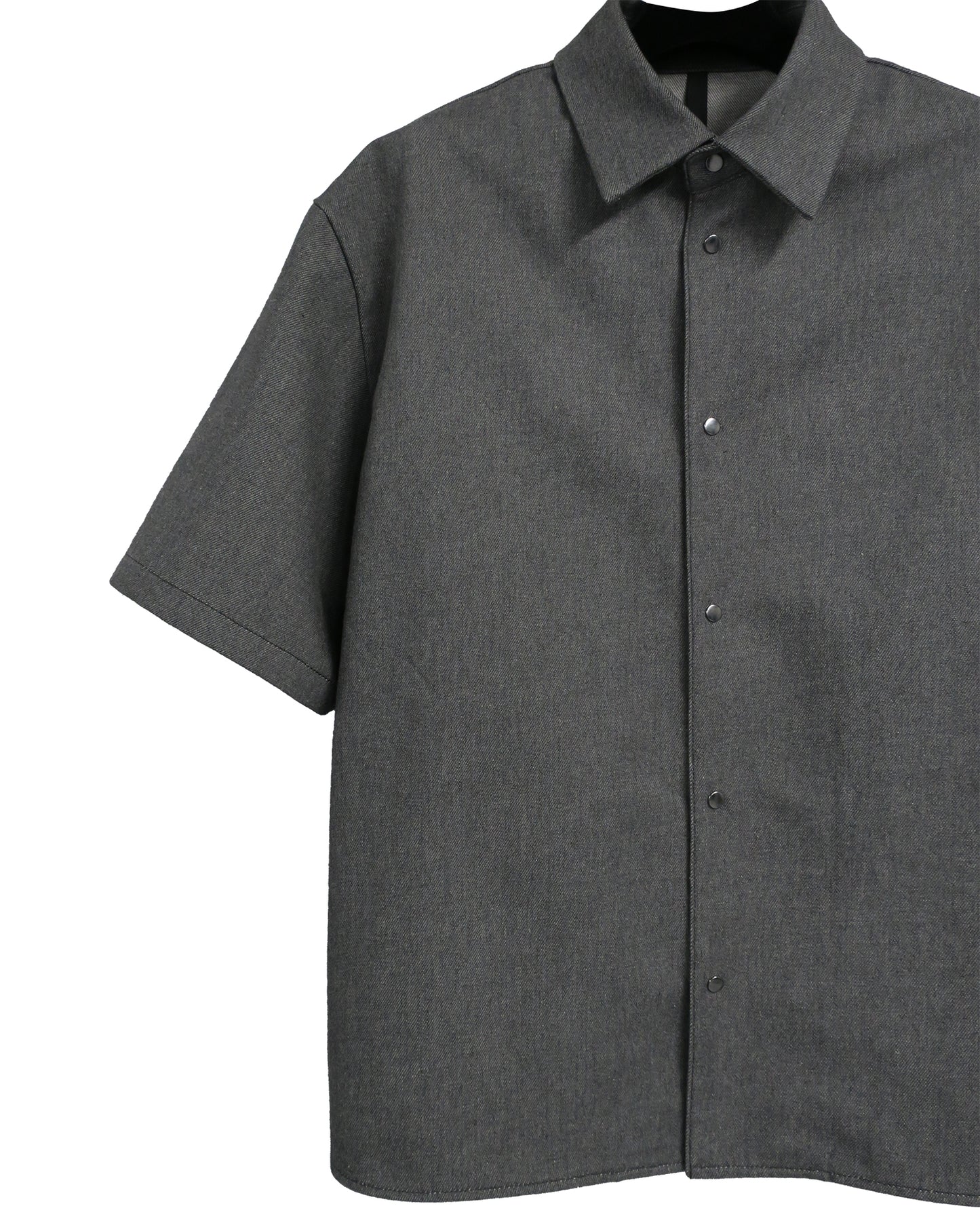 11oz WASHED DENIM SHORT SLEEVE SHIRTS/ D-GRAY