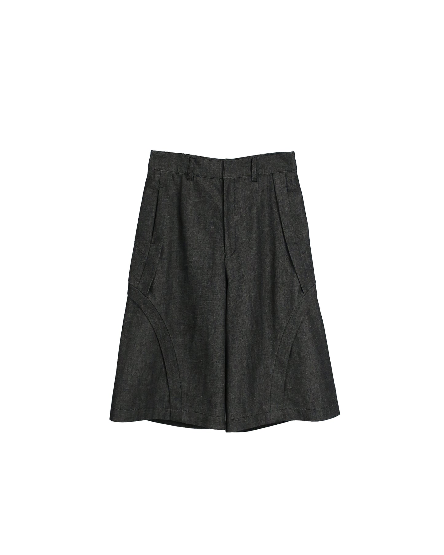【RE-STOCK】11oz WASHED DENIM THREE-D STREAM CROPPED WIDE TROUSERS / BLACK