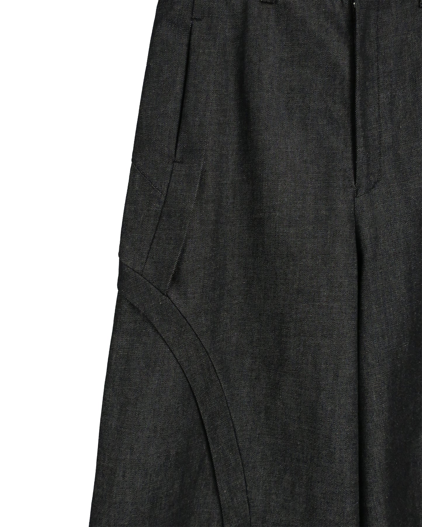 【RE-STOCK】11oz WASHED DENIM THREE-D STREAM CROPPED WIDE TROUSERS / BLACK