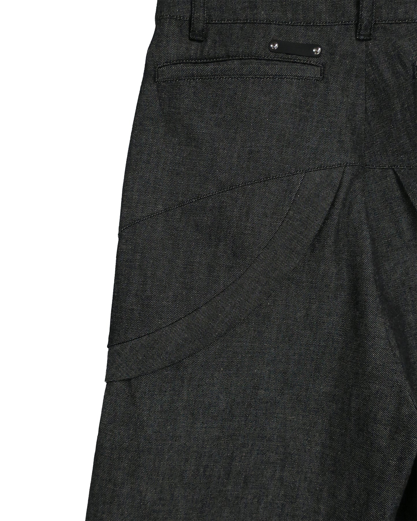 【RE-STOCK】11oz WASHED DENIM THREE-D STREAM CROPPED WIDE TROUSERS / BLACK