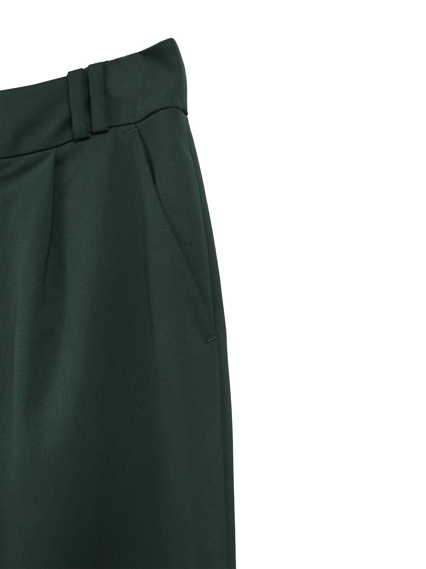 DOUBLE LOOP RELAXED STRAIGHT TROUSERS / D.GREEN