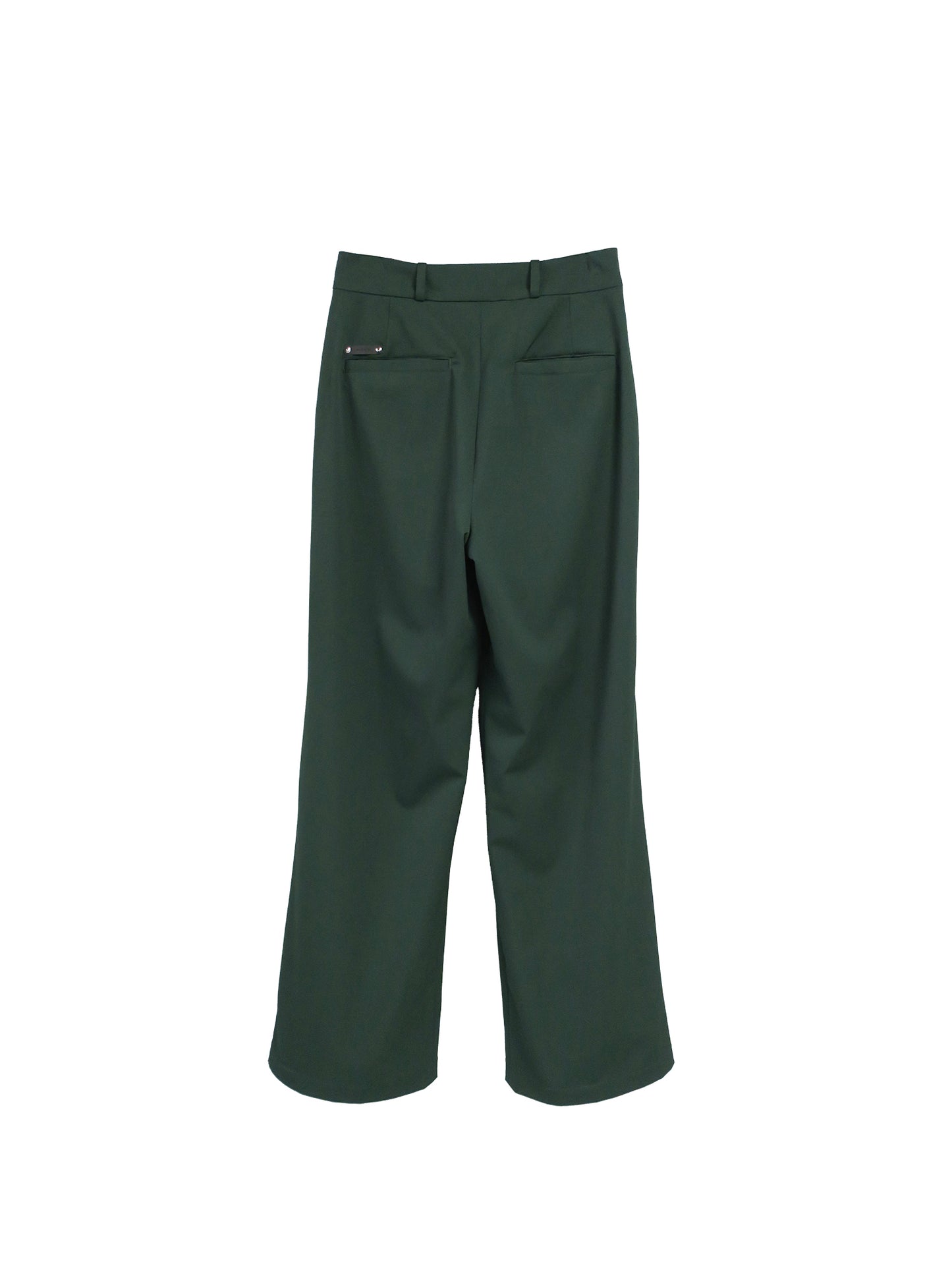 DOUBLE LOOP RELAXED STRAIGHT TROUSERS / D.GREEN