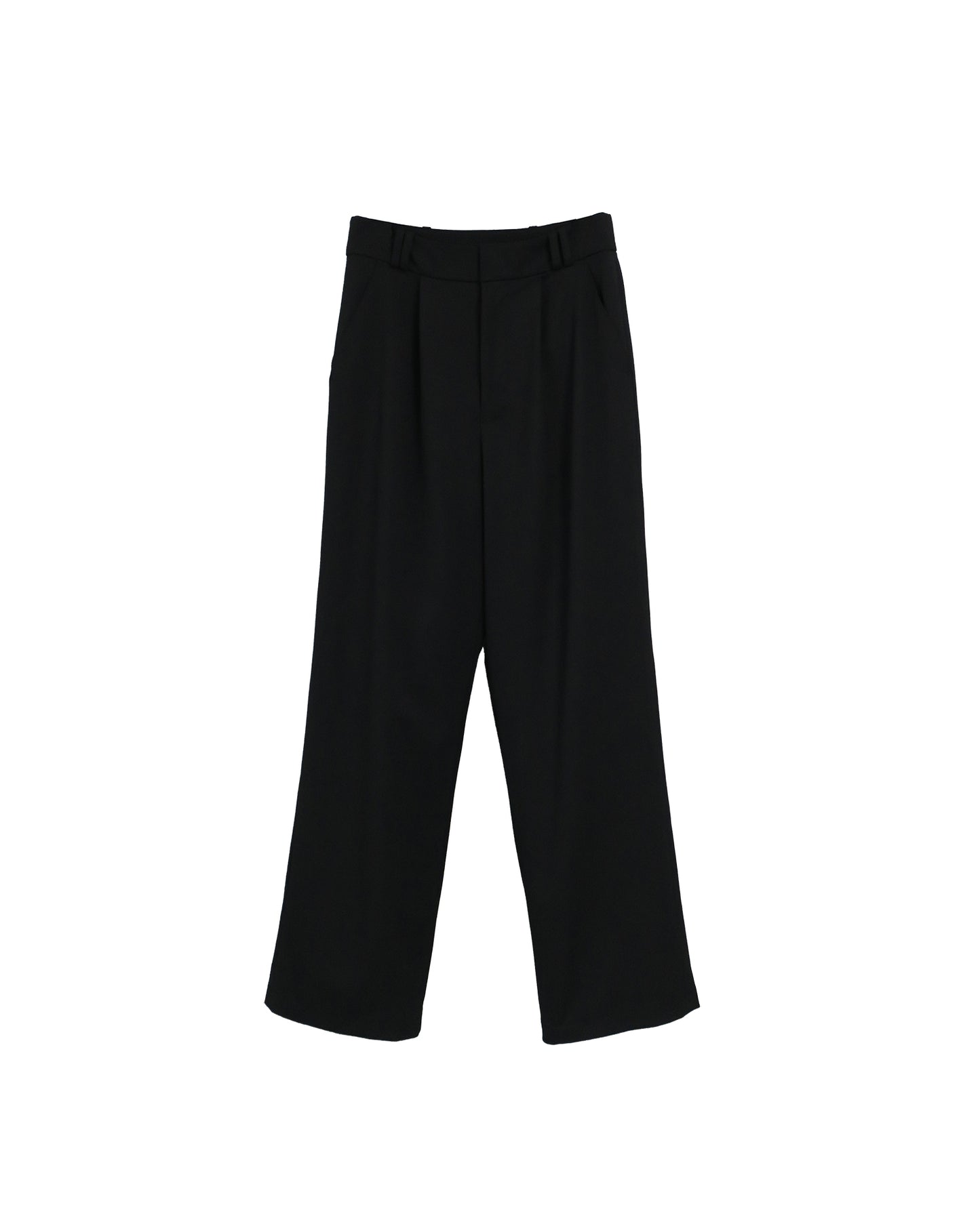 DOUBLE LOOP RELAXED STRAIGHT TROUSERS / BLACK