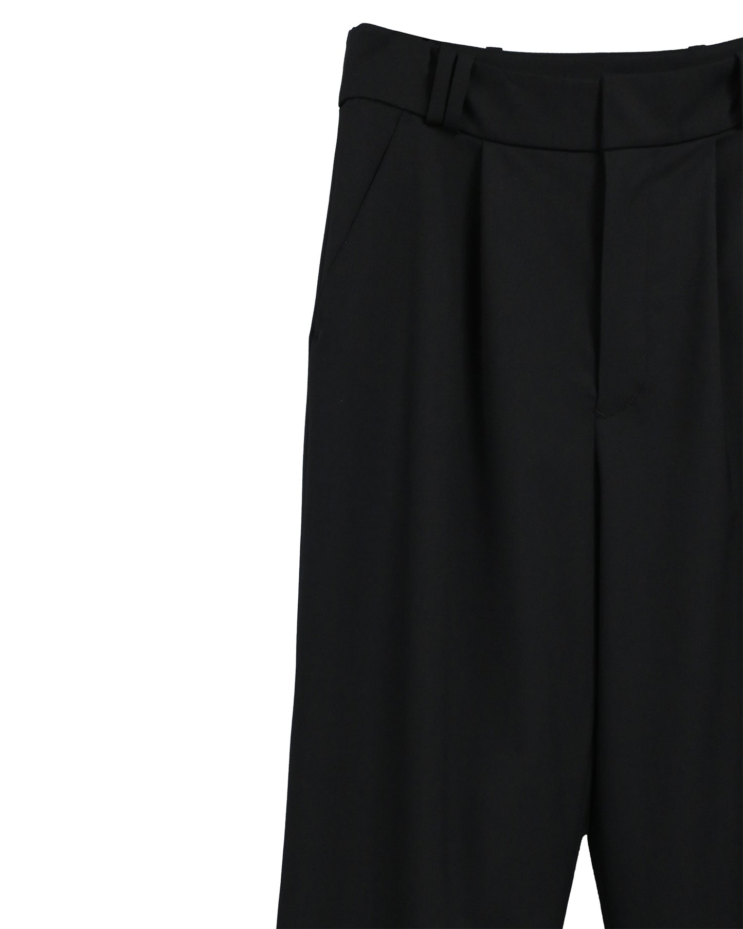 DOUBLE LOOP RELAXED STRAIGHT TROUSERS / BLACK