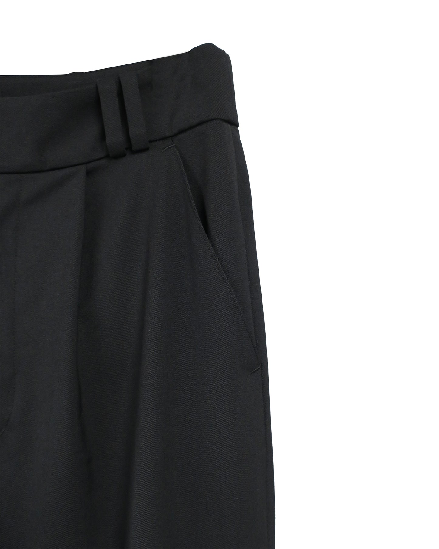 DOUBLE LOOP RELAXED STRAIGHT TROUSERS / BLACK
