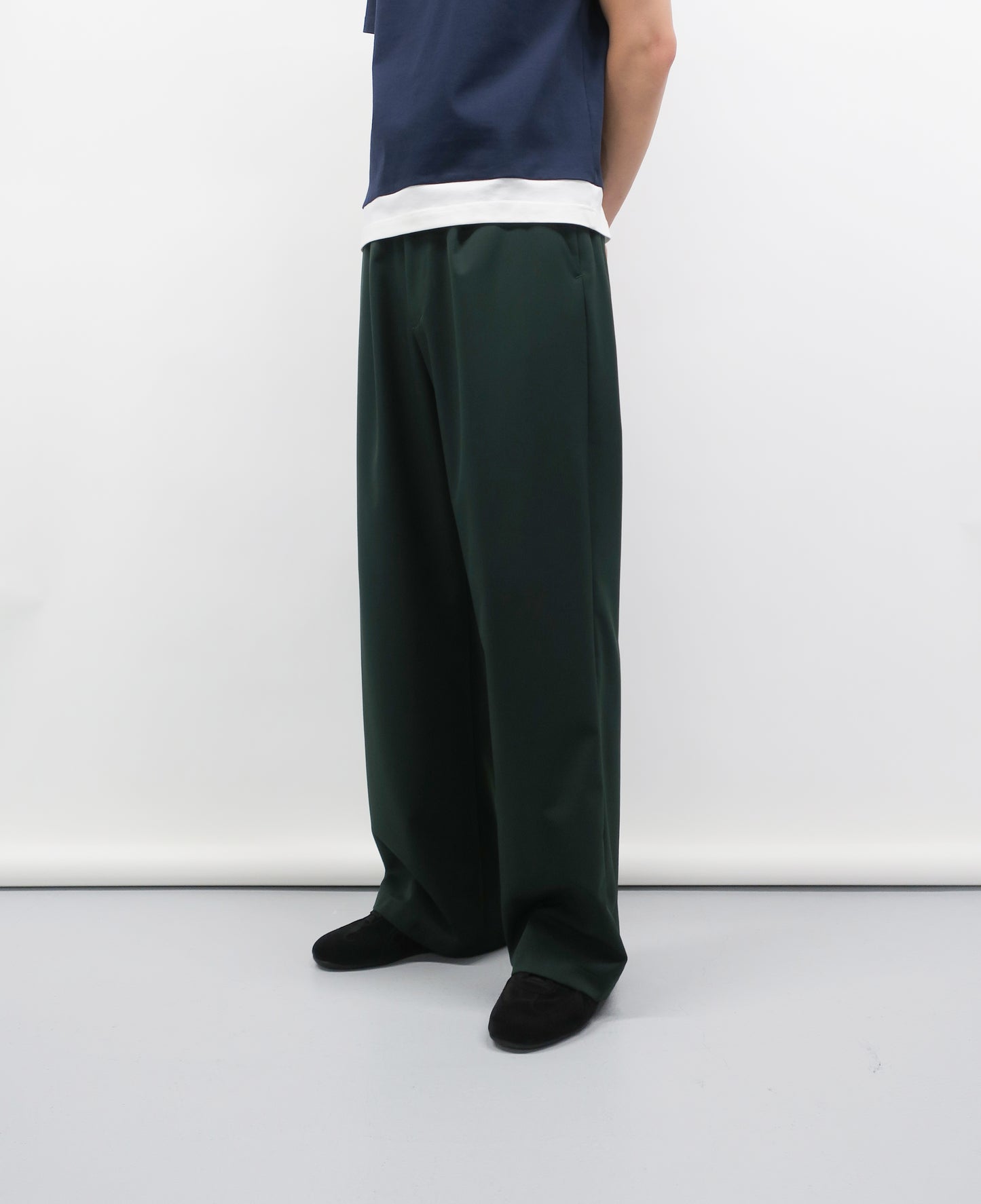 DOUBLE LOOP RELAXED STRAIGHT TROUSERS / D.GREEN
