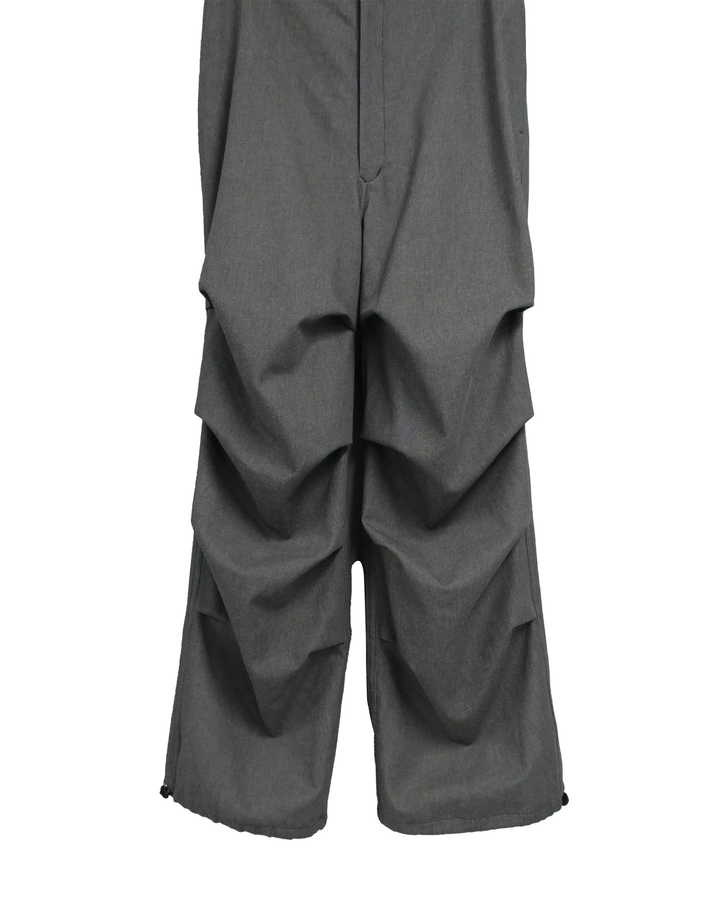 11oz WASHED DENIM 4-TUCK TROUSERS / D-GRAY