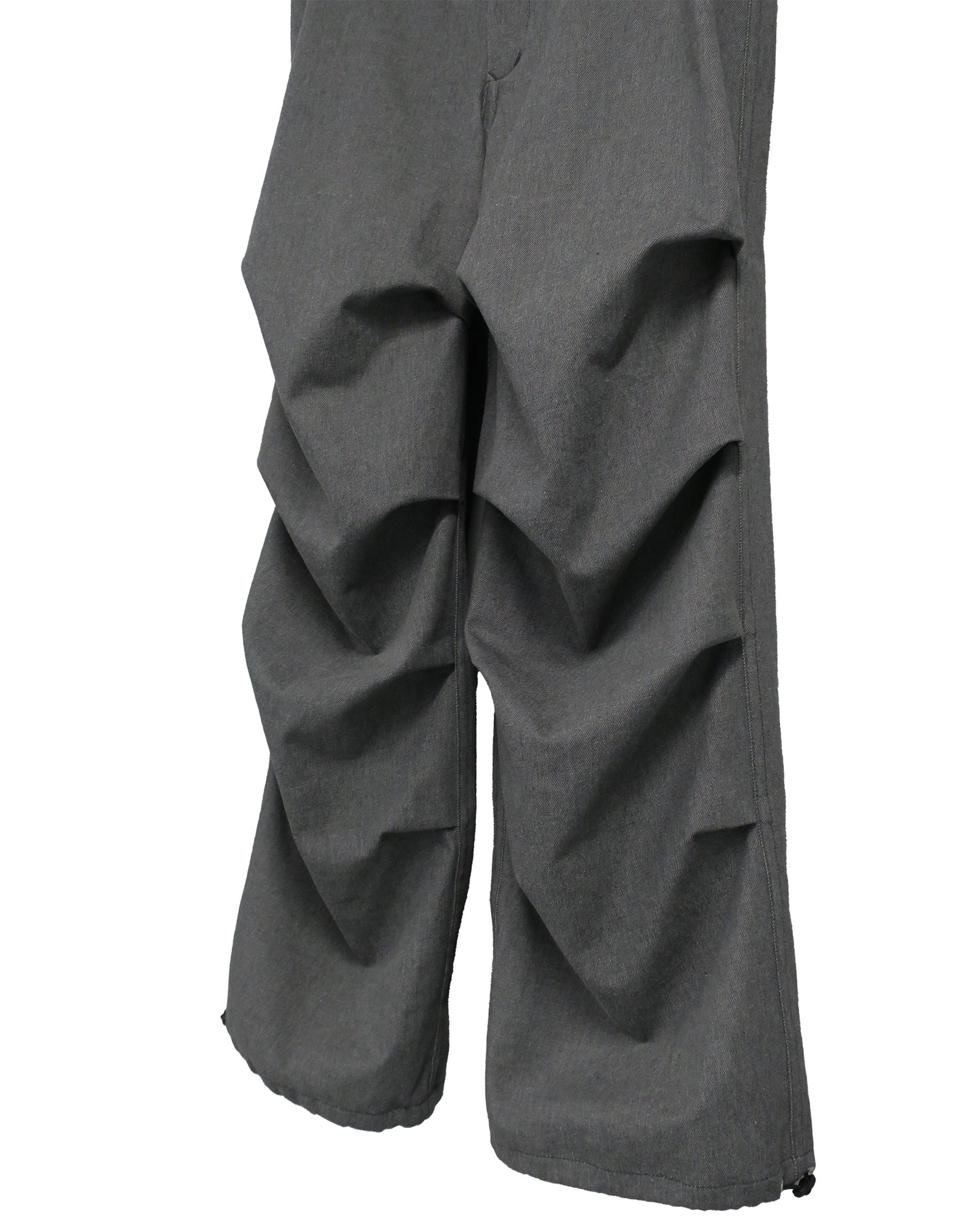 11oz WASHED DENIM 4-TUCK TROUSERS / D-GRAY