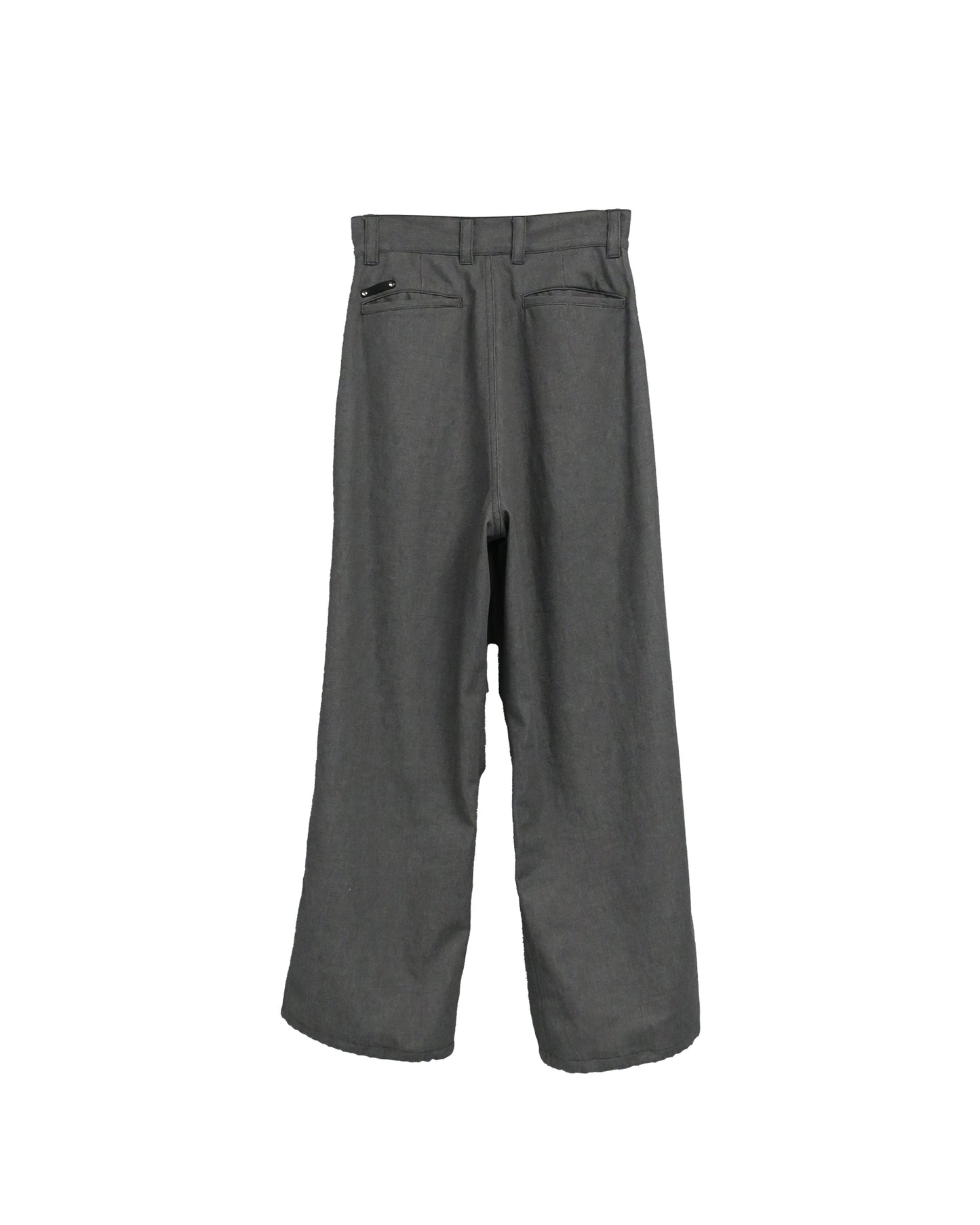 11oz WASHED DENIM 4-TUCK TROUSERS / D-GRAY