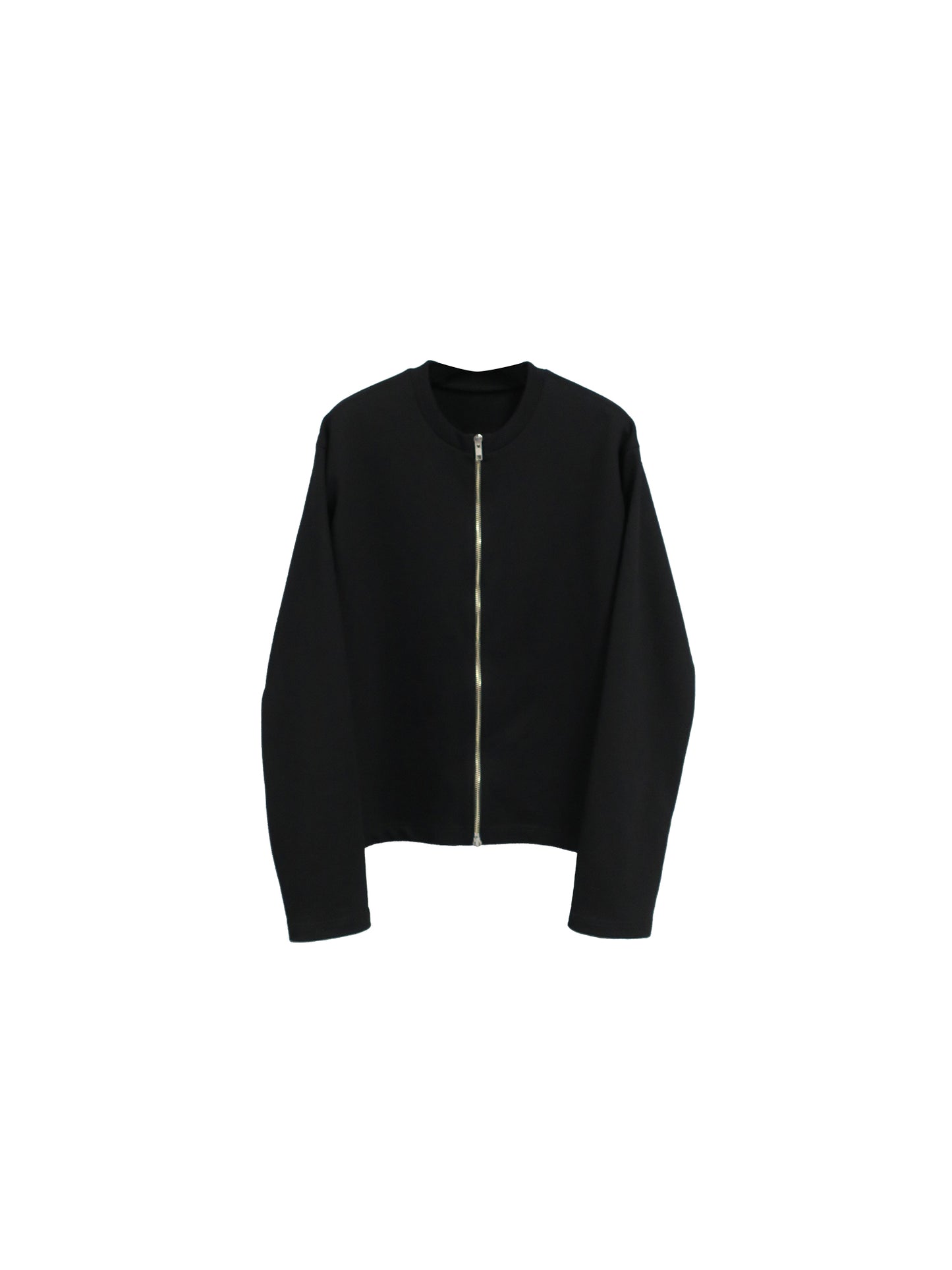 HARD COMPACT COTTON W ZIP CARDIGAN/ BLACK