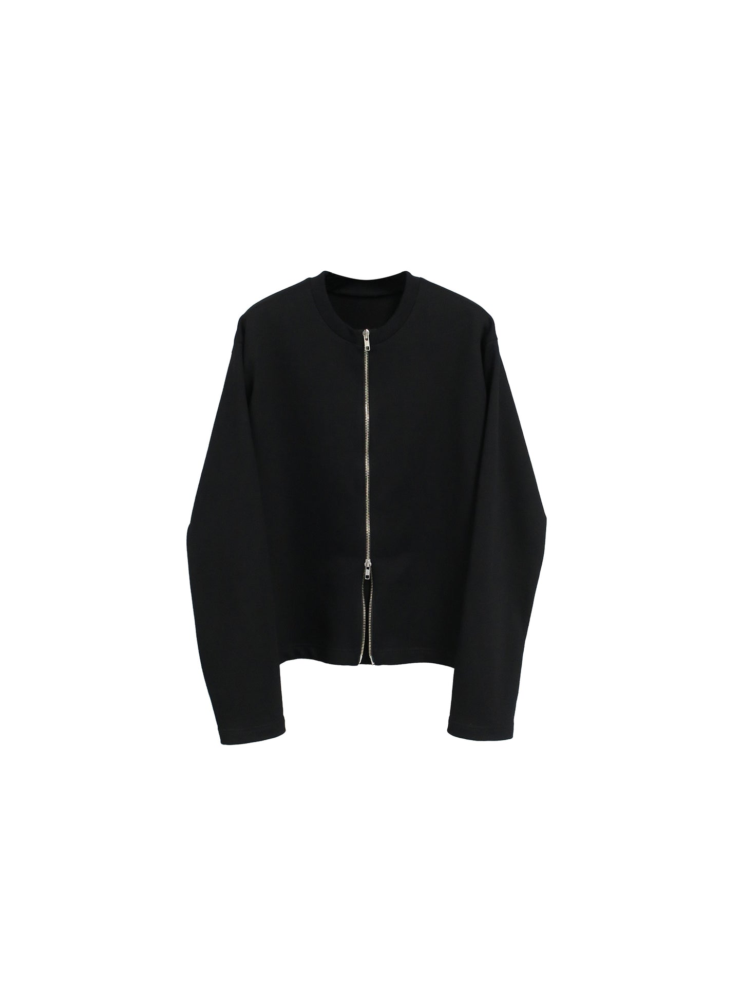 HARD COMPACT COTTON W ZIP CARDIGAN/ BLACK