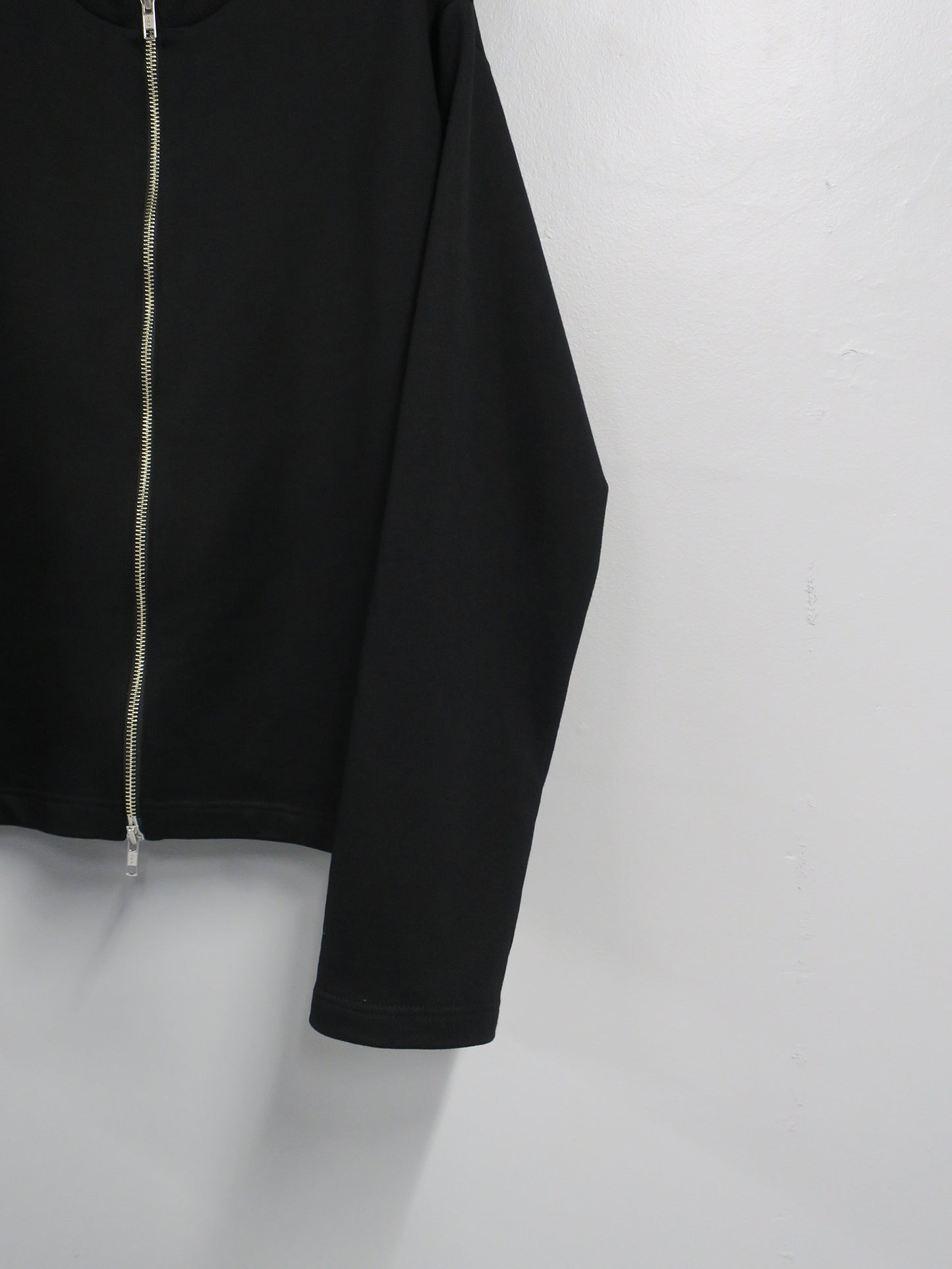 HARD COMPACT COTTON W ZIP CARDIGAN/ BLACK