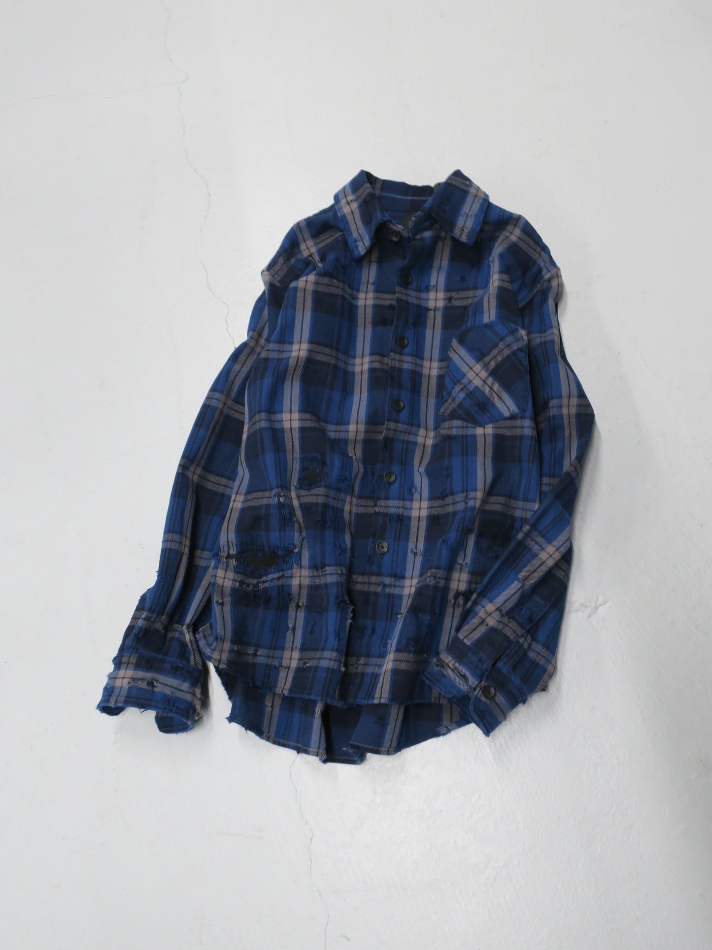 TONE EFFECT CHECK SHIRTS / BLUE-C