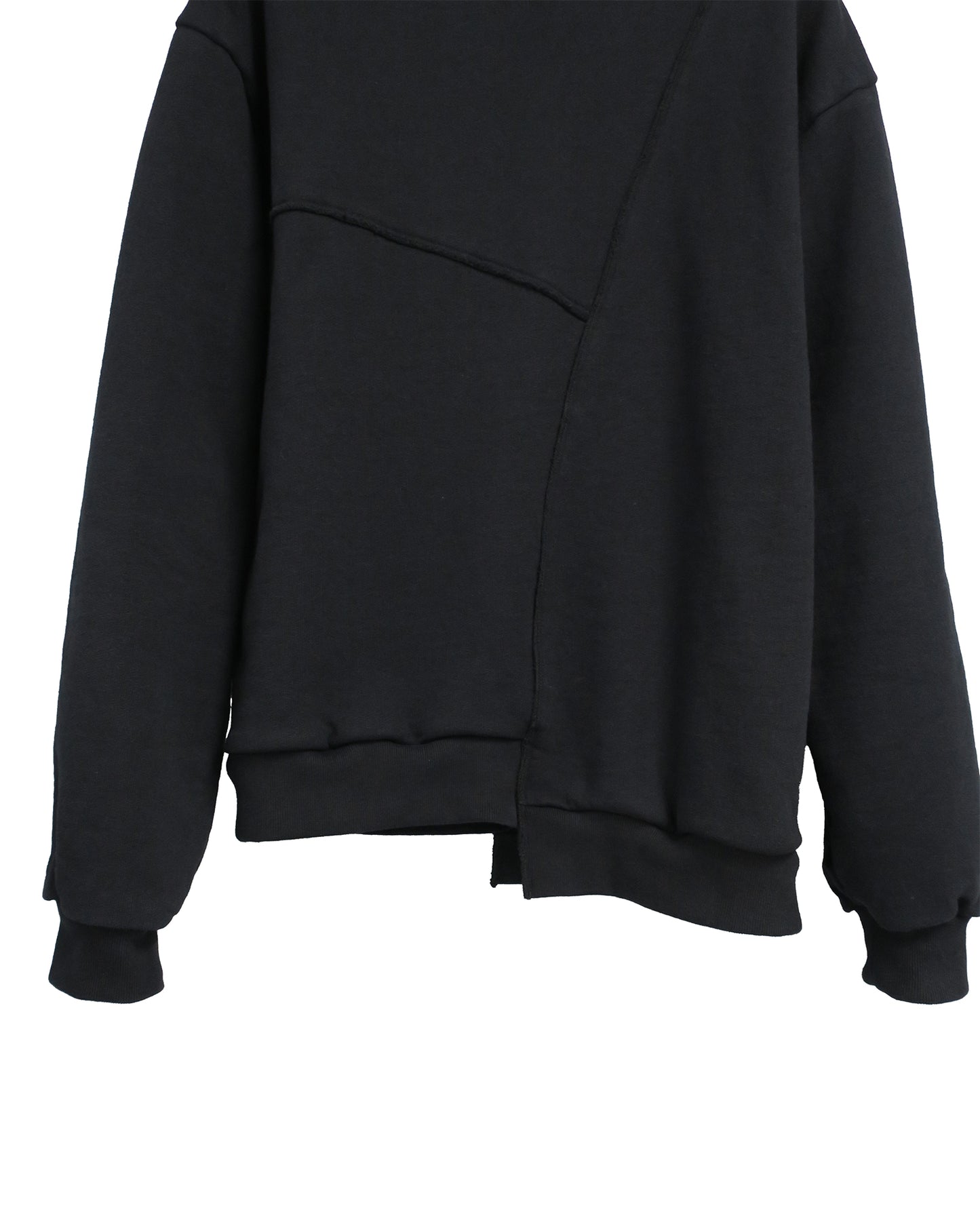 REBUILT TEXTURED PANEL CREWNECK SWEATSHIRT/ BLACK