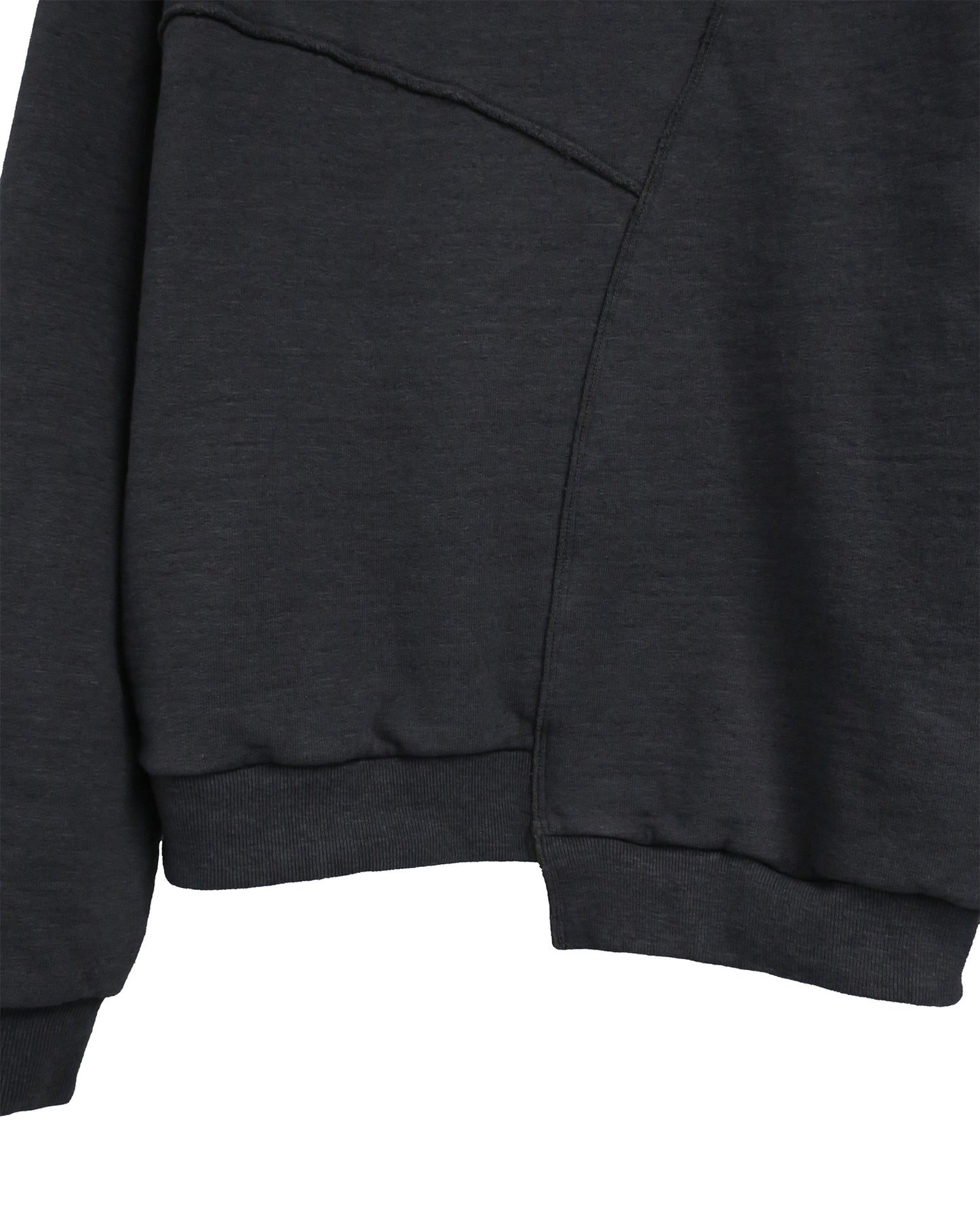 REBUILT TEXTURED PANEL CREWNECK SWEATSHIRT/ D-GRAY
