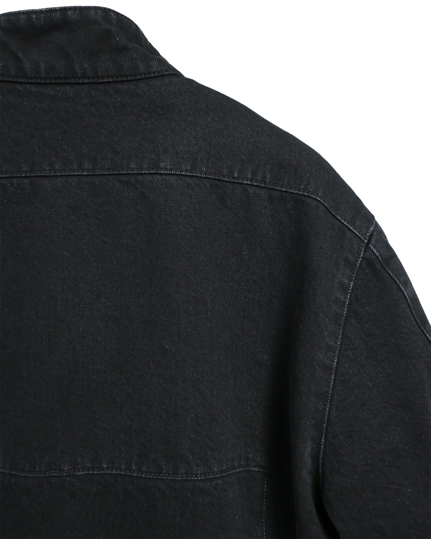 13oz DENIM×RIB PANEL THREE-D BLOUSON/ BLACK
