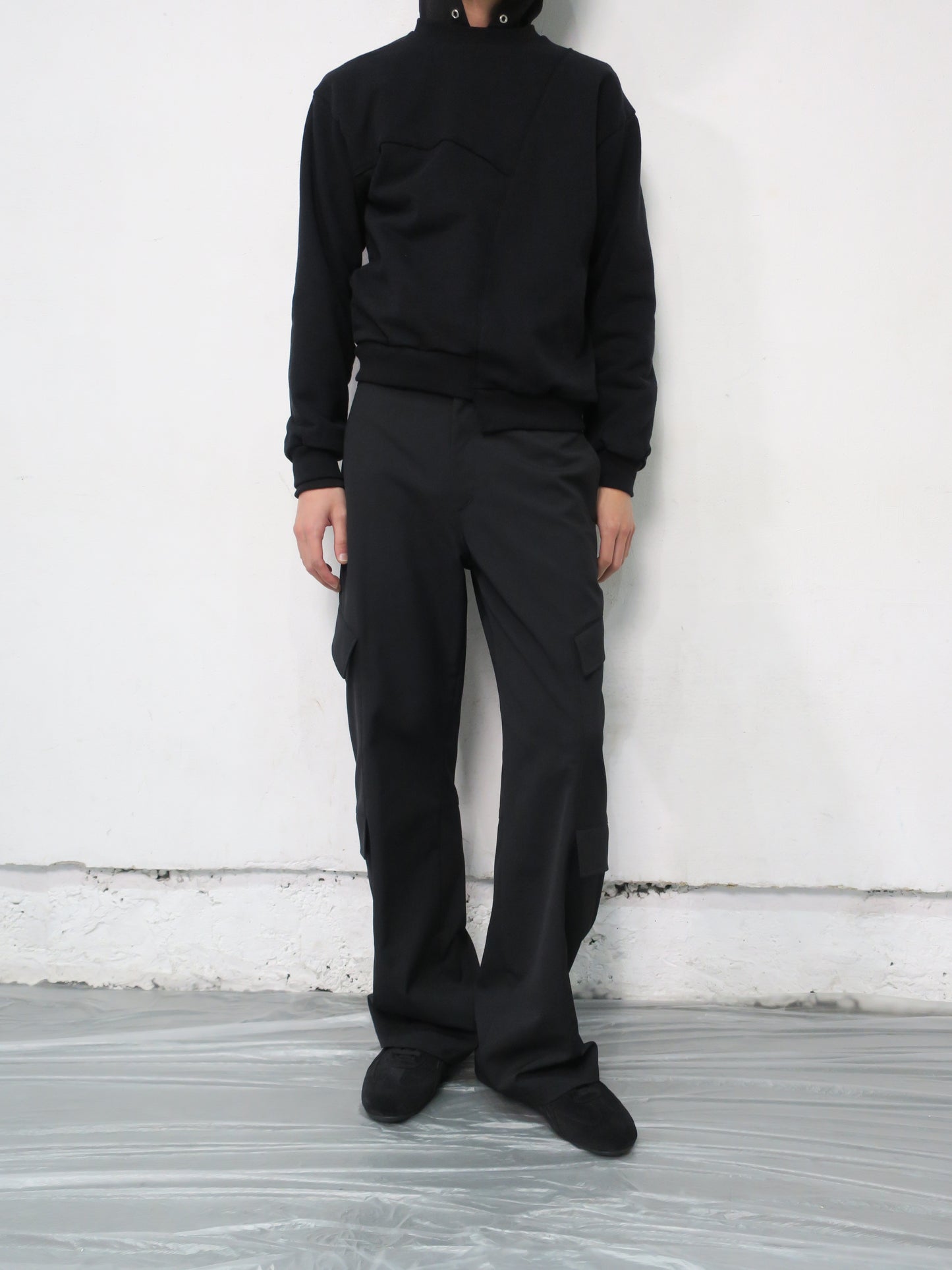 STRUCTURED UTILITY TROUSERS / BLACK