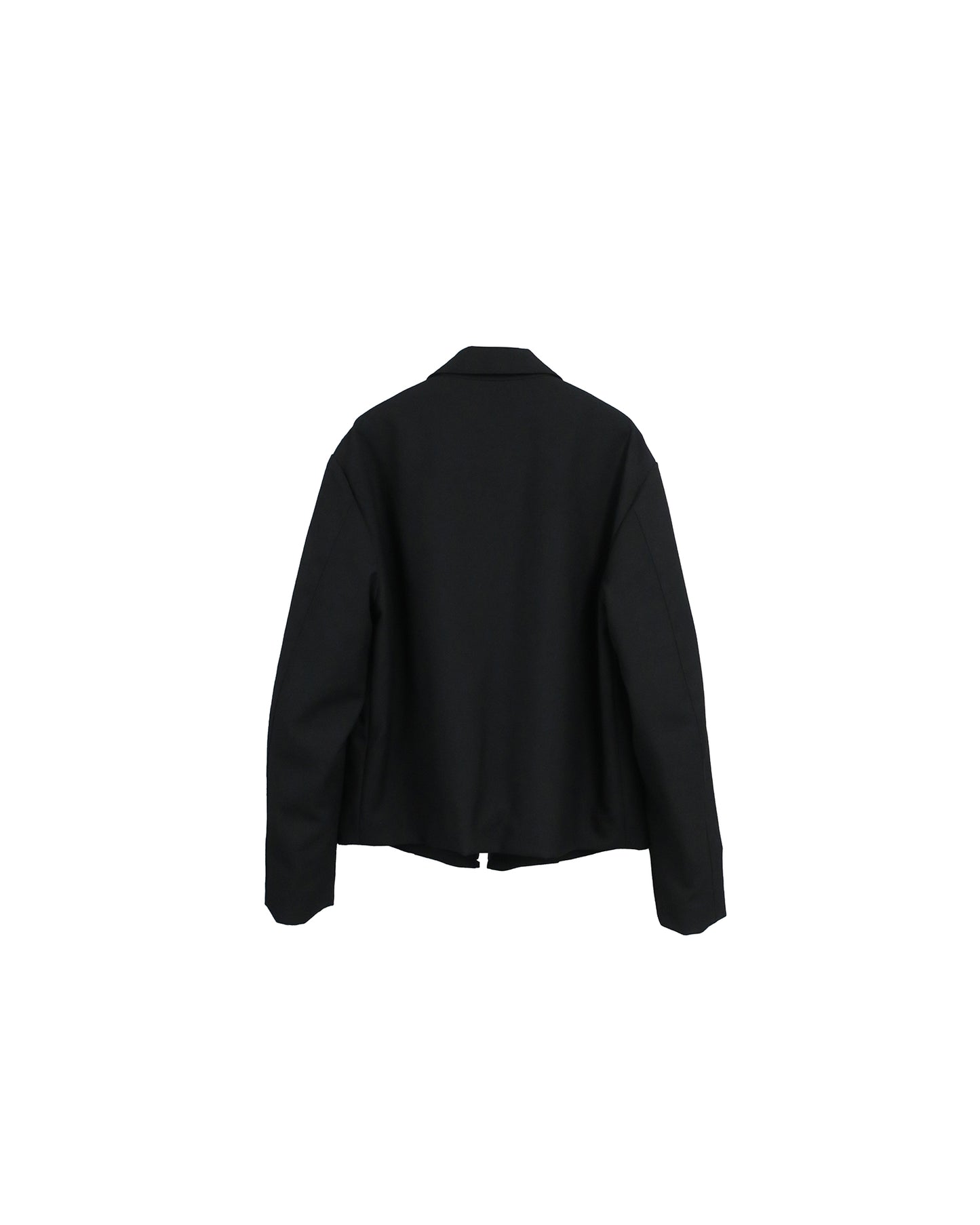 GABARDINE WOOL  W ZIP JACKET/ BLACK