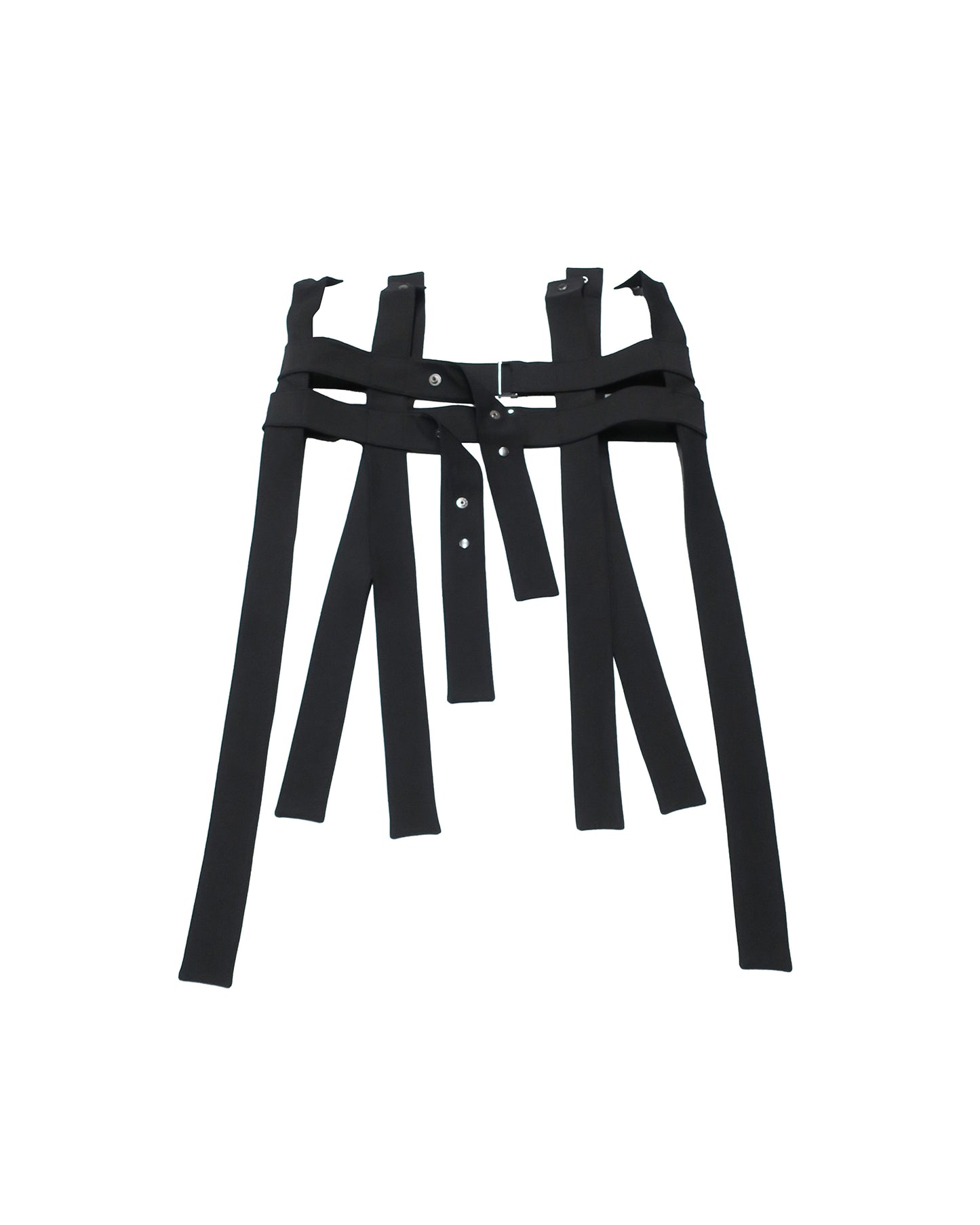 DETACHABLE HARNESS WIDE TROUSERS / BLACK